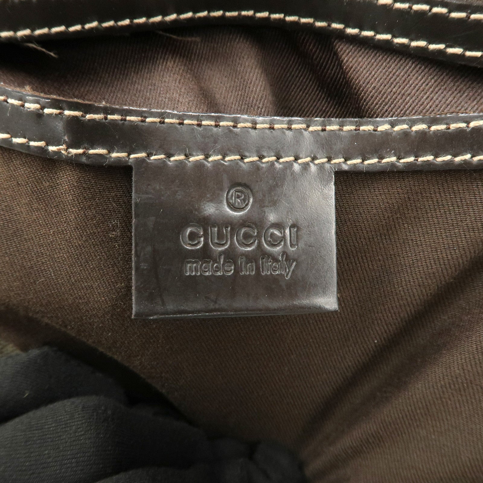 GUCCI GG Spream Patent Leather Mini Boston Bag Beige 193604