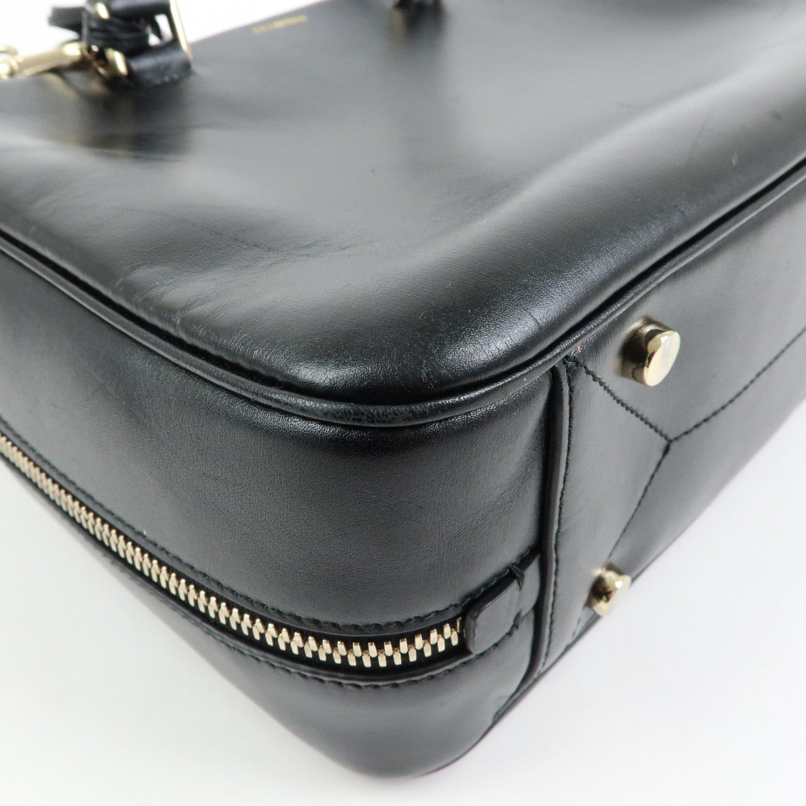 JIL SANDER Leather 2Way Bag Hand Bag Shoulder Bag Pouch Black