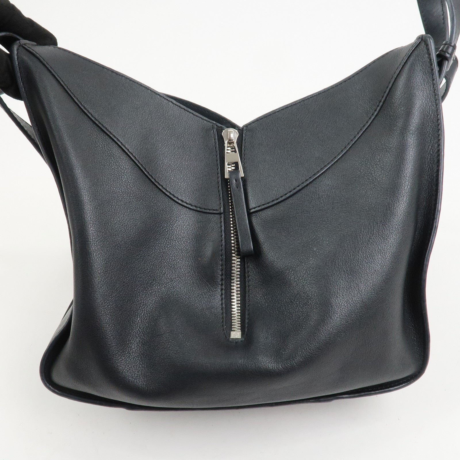 LOEWE Anagram Leather Hammock Small Shoulder Bag Black