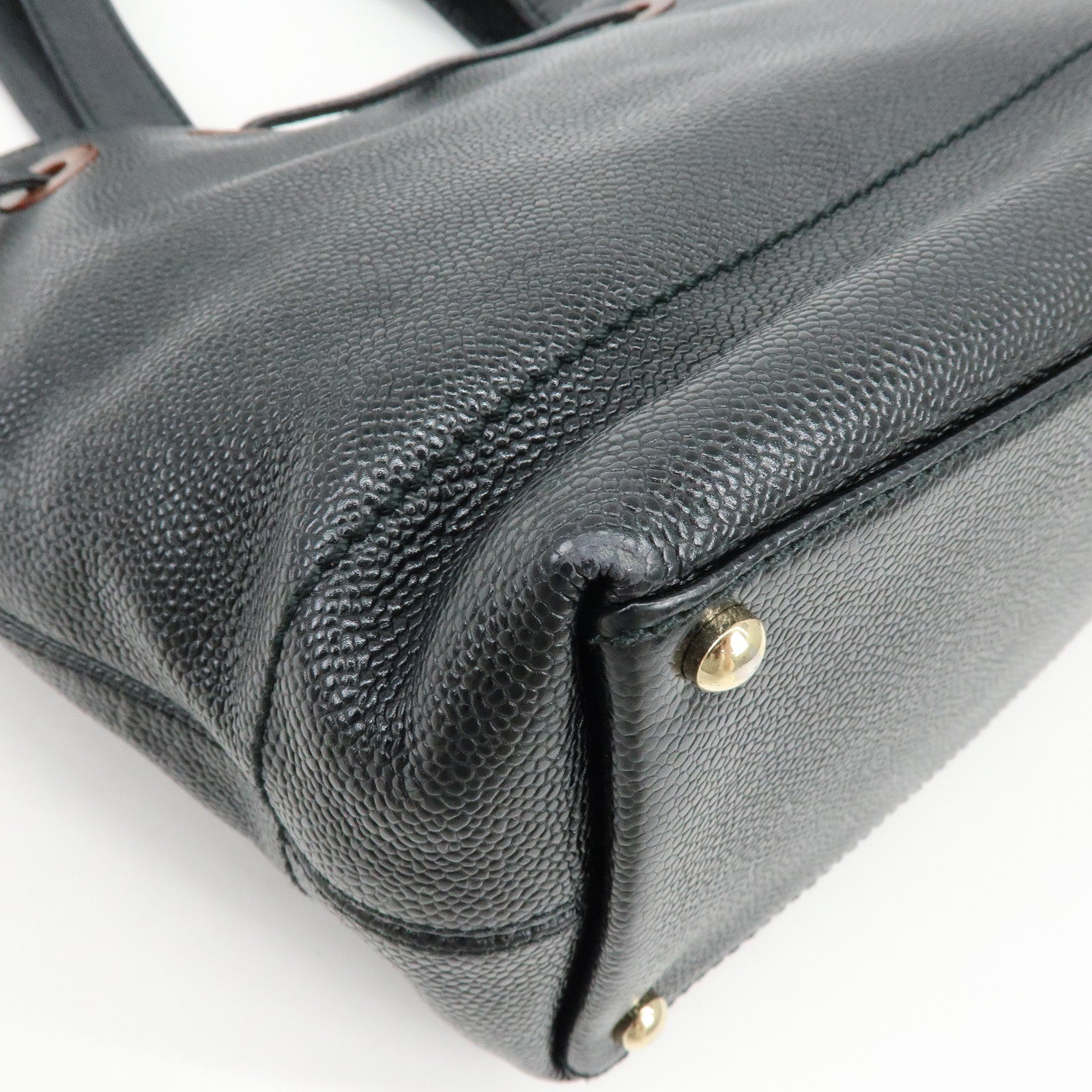 CHANEL COCO Mark Caviarskin Tote Bag Shoulder Bag Black