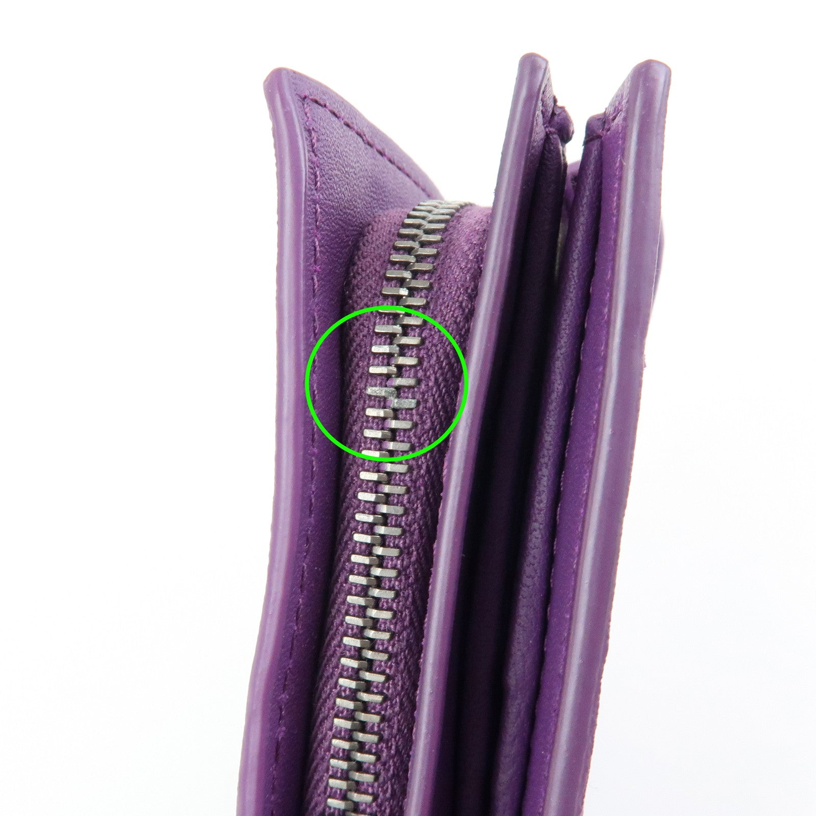 BOTTEGA VENETA Intrecciato Leather Bi-fold Comact Wallet Purple