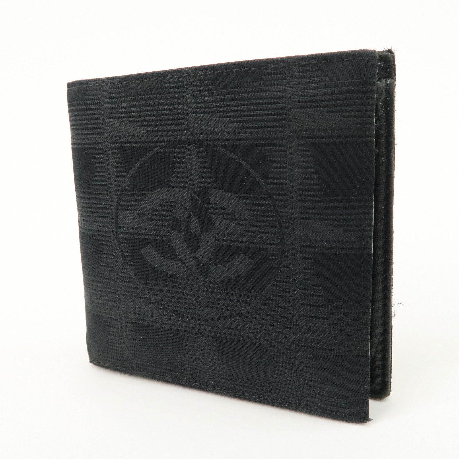 CHANEL New Travel Line Nylon Bi-fold Wallet Black
