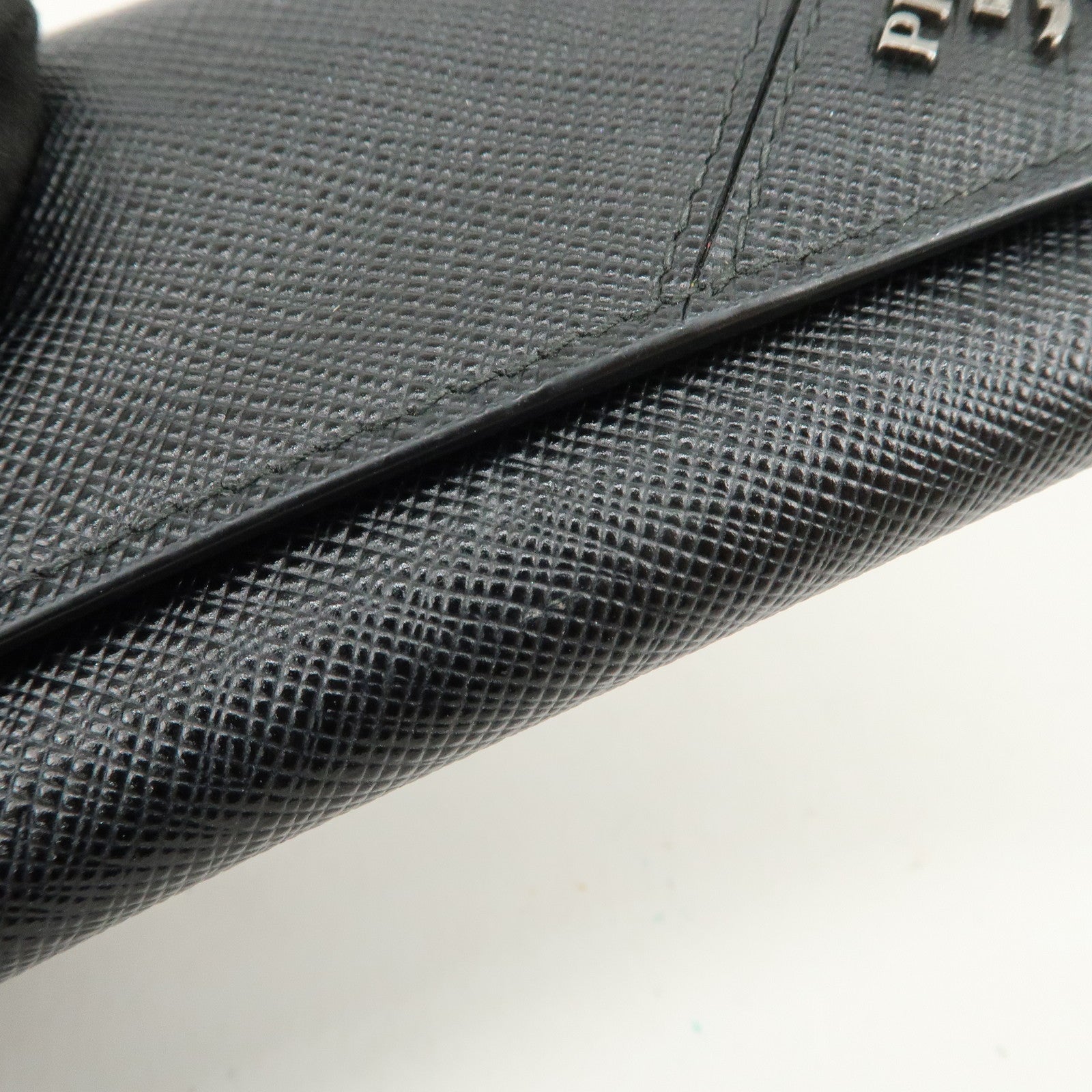 PRADA Logo Saffiano Leather 6 Rings Key Case Black 2PG222