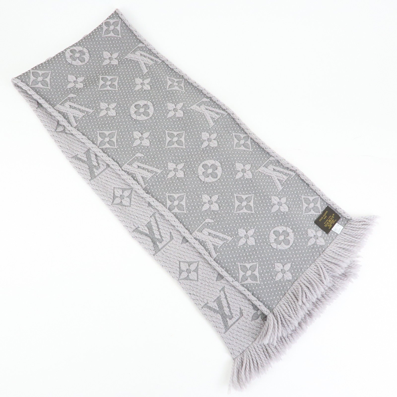 Louis Vuitton Monogram Escharp Logomania Scarf Gris Perle M74742
