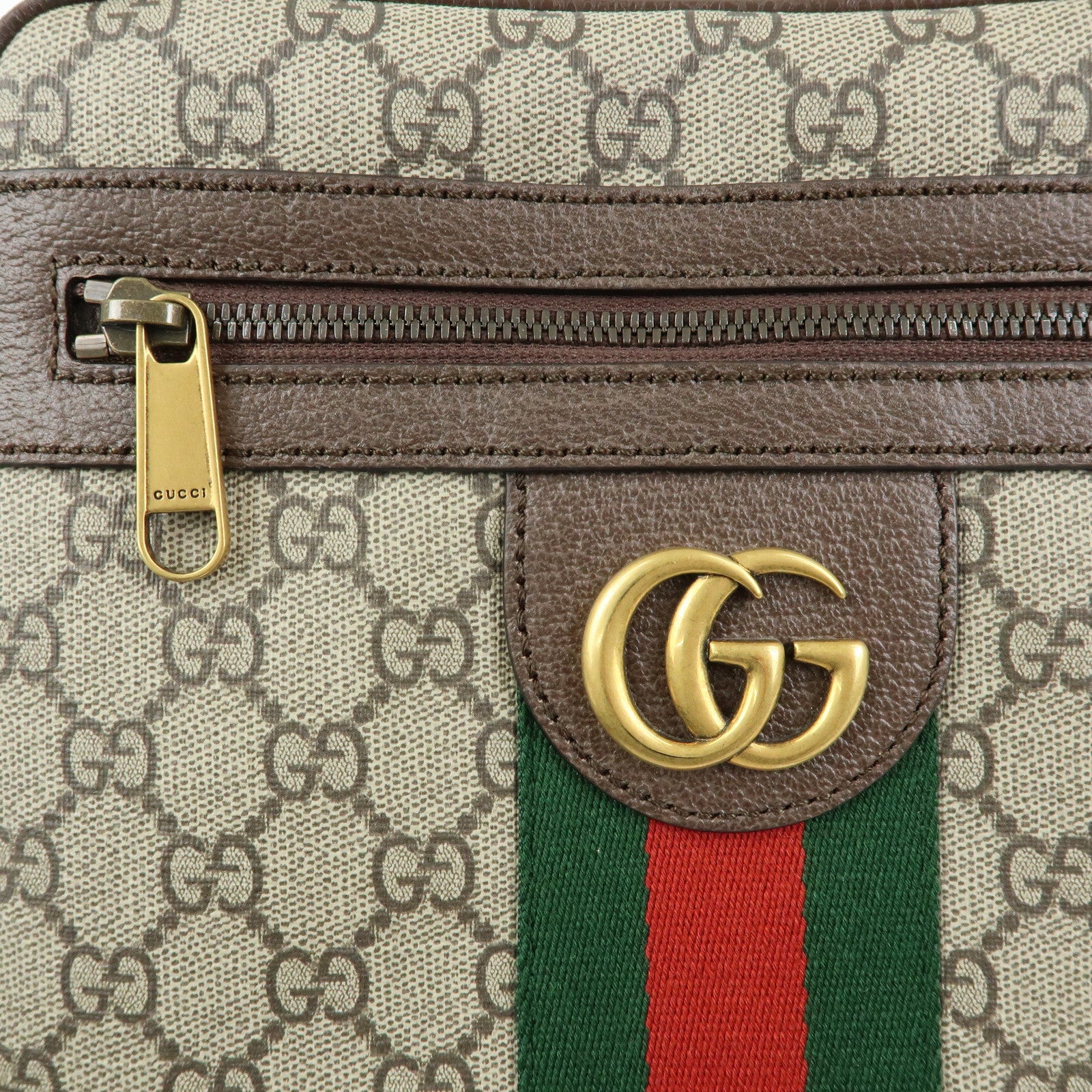 GUCCI Ophidia GG Supreme Canvas Leather Shoulder Bag Beige 547926