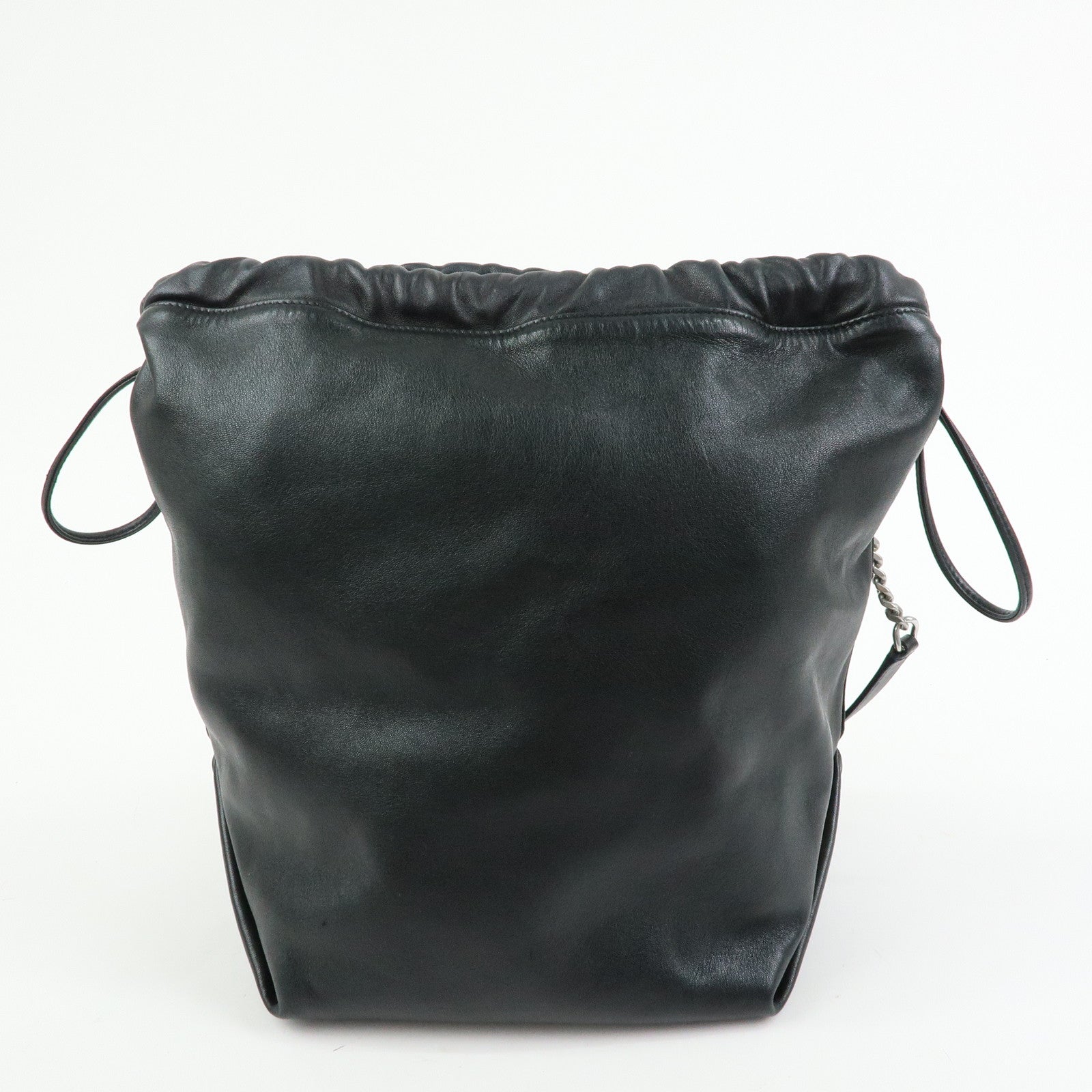 SAINT LAURENT PARIS Teddy Leather Chain Shoulder Bag Black 538447