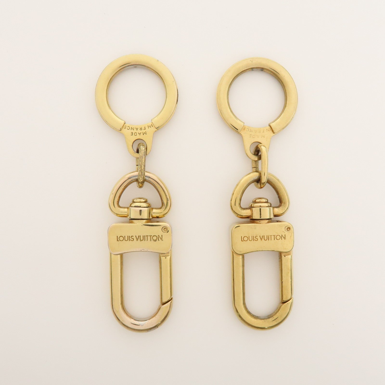 Louis Vuitton Set of 2 Metal Ancre Key Rings Gold M62694