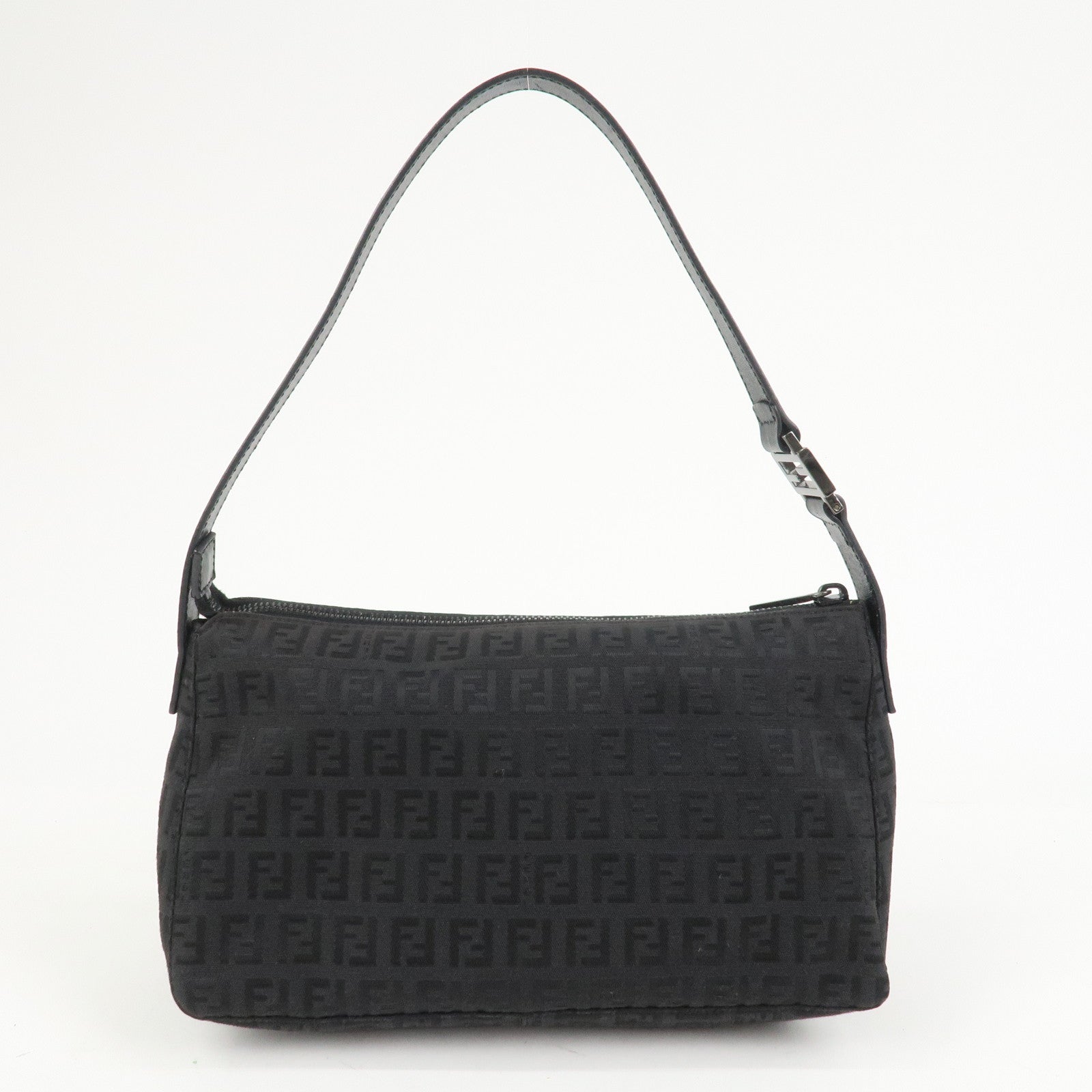 FENDI Zucchino Shoulder Bag Hand Bag Black 8BR444