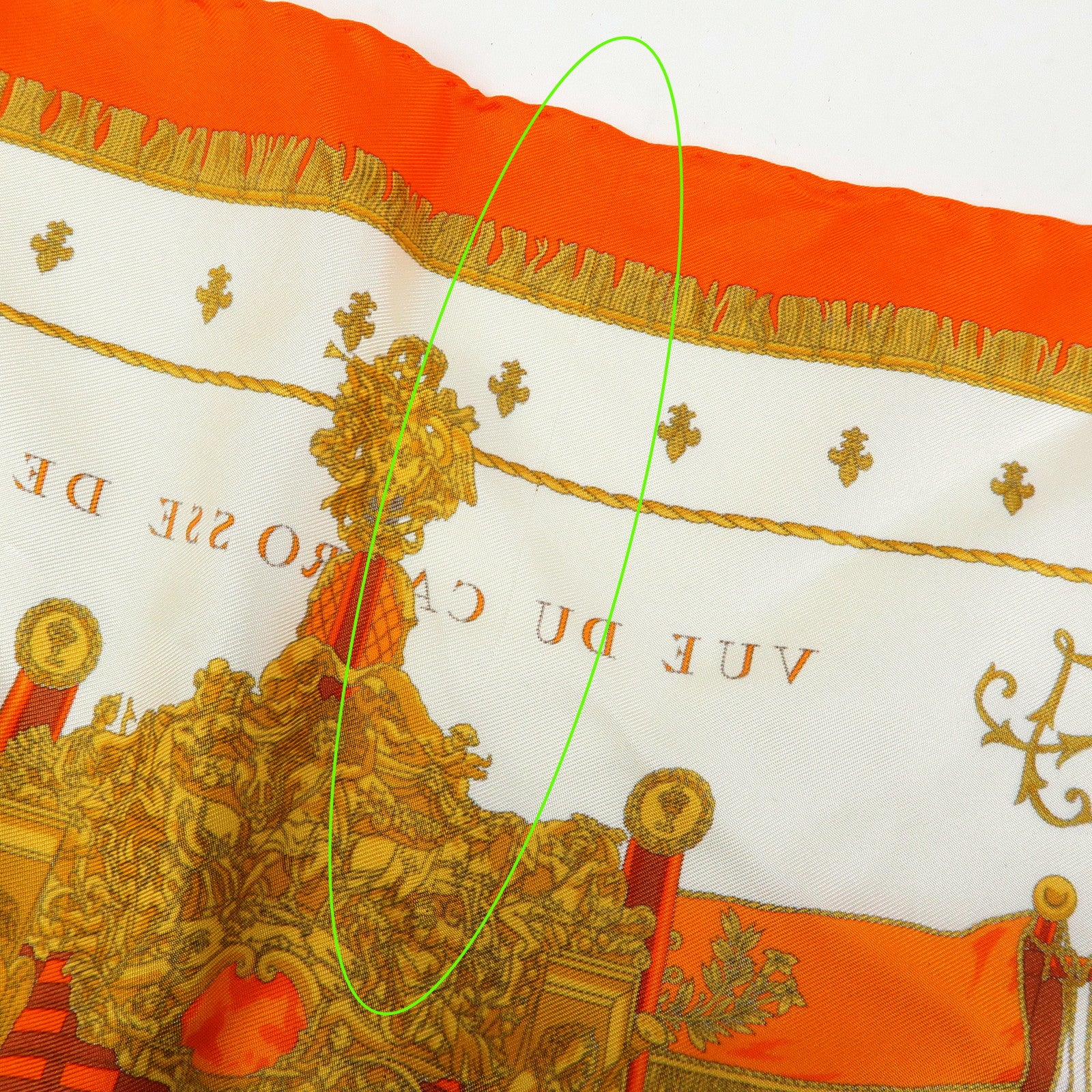 HERMES Carre 45 Silk 100% Scarf VUE DU CAROSSE LA GALERE LA REALE