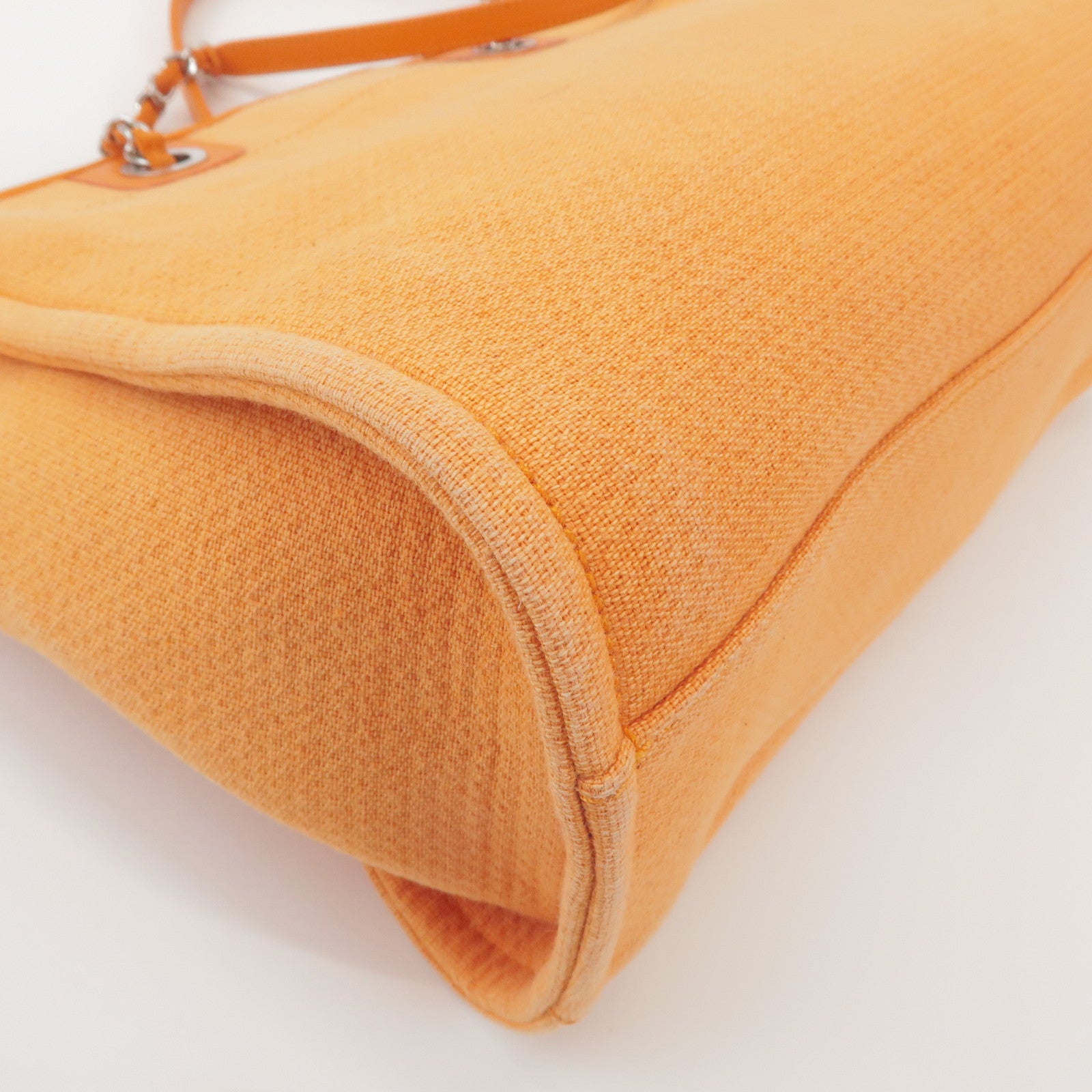 CHANEL Deauville MM Straw Leather Tote Bag Shoulder Bag A67001