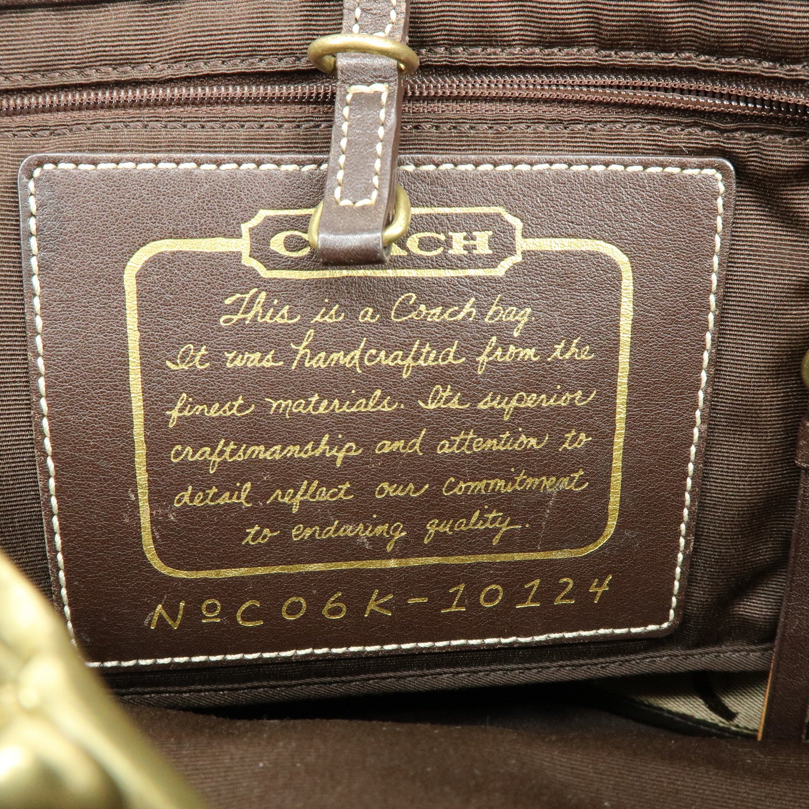 COACH Signature Set of 2 Canvas Leather Shoulder Bag Brown Beige