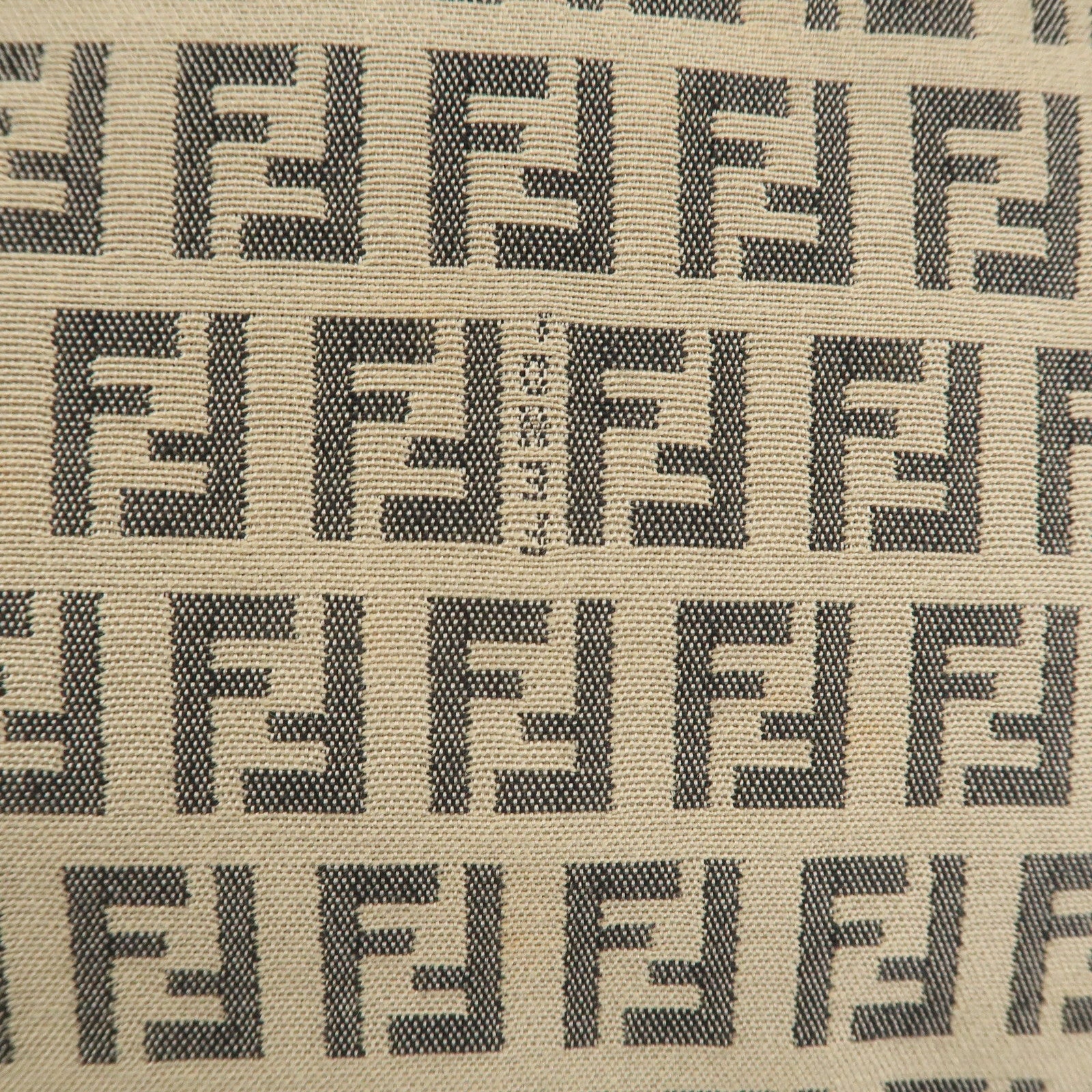 FENDI Zucchino Mamma Baguette Canvas Leather Shoulder Bag 8BR001