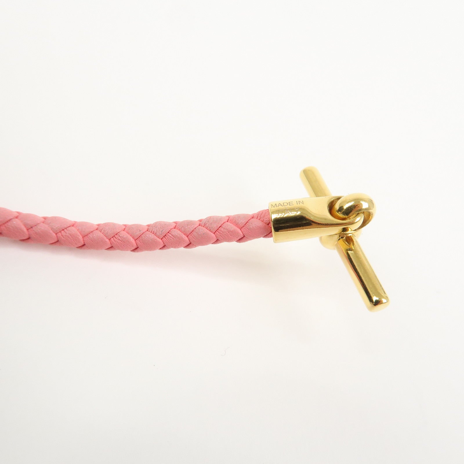 HERMES Glenan H Tresse en Veau Swift Leather Bracelet Pink
