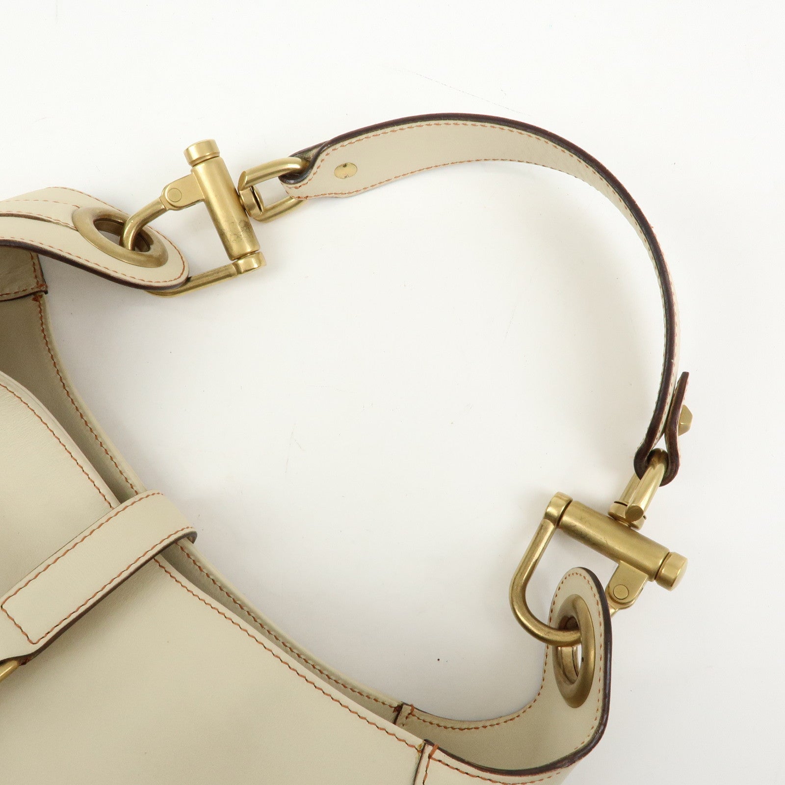 GUCCI Jackie Leather Shoulder Bag Hand Bag Studs Ivory 120888
