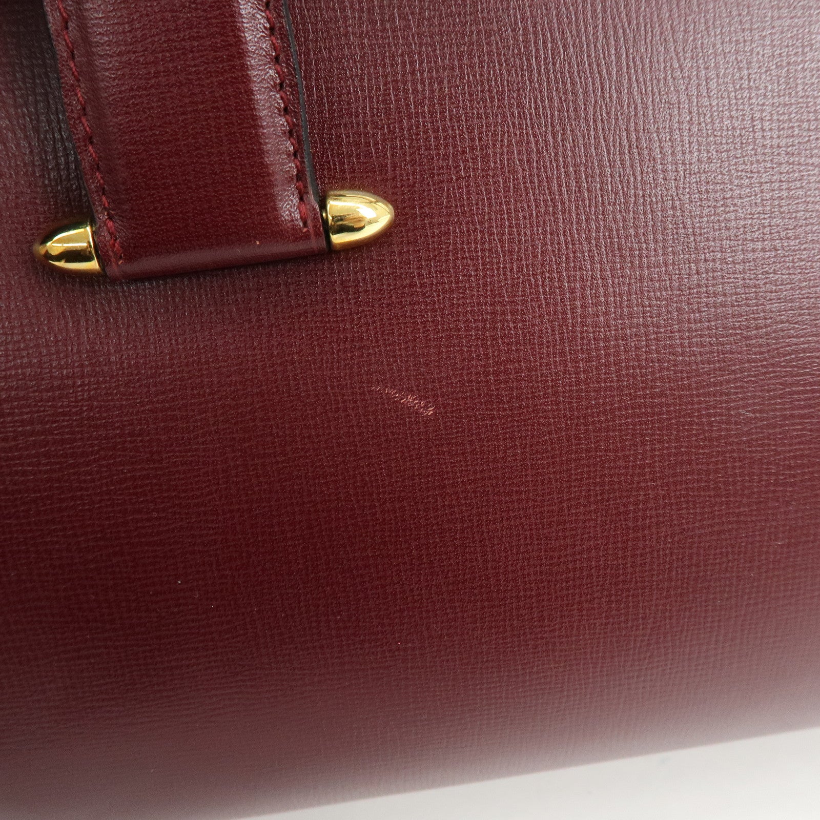Cartier Must de Cartier Leather Boston Bag Hand Bag Bordeaux