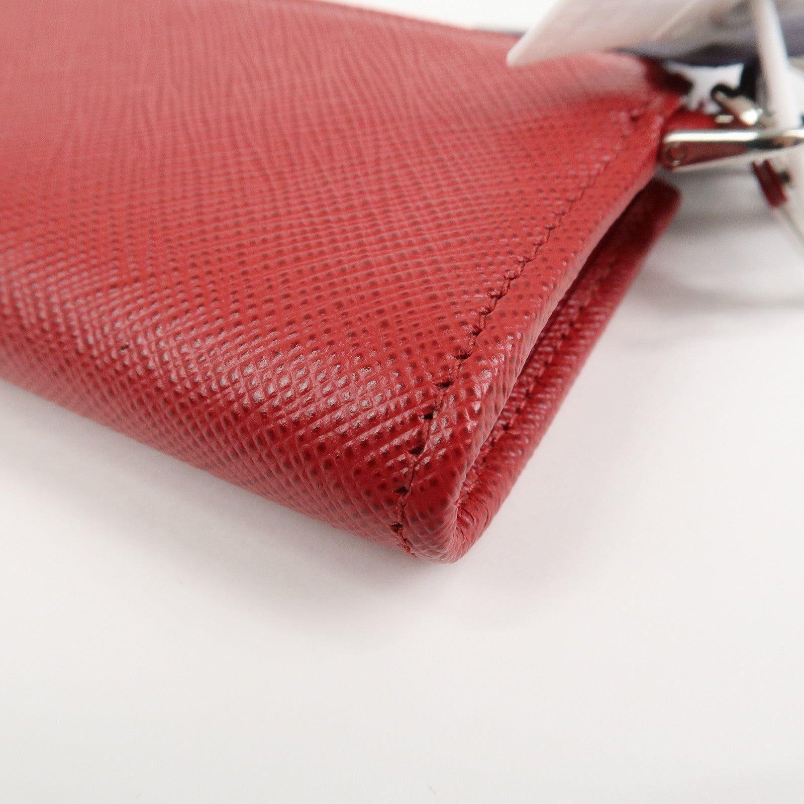PRADA Saffiano Leather Triangle Logo Coin Case Coin Purse 2TT085