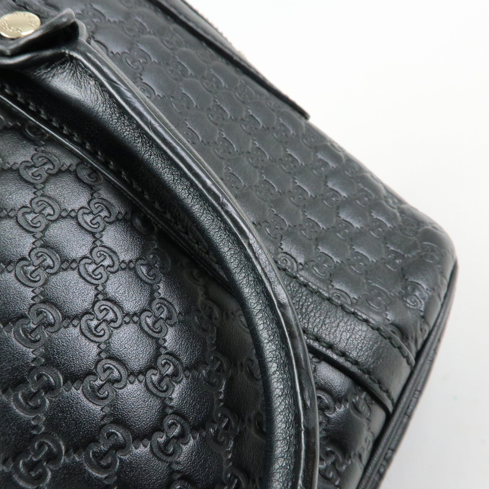 GUCCI Microguccissima Leather 2Way Bag Hand Bag Black 449654