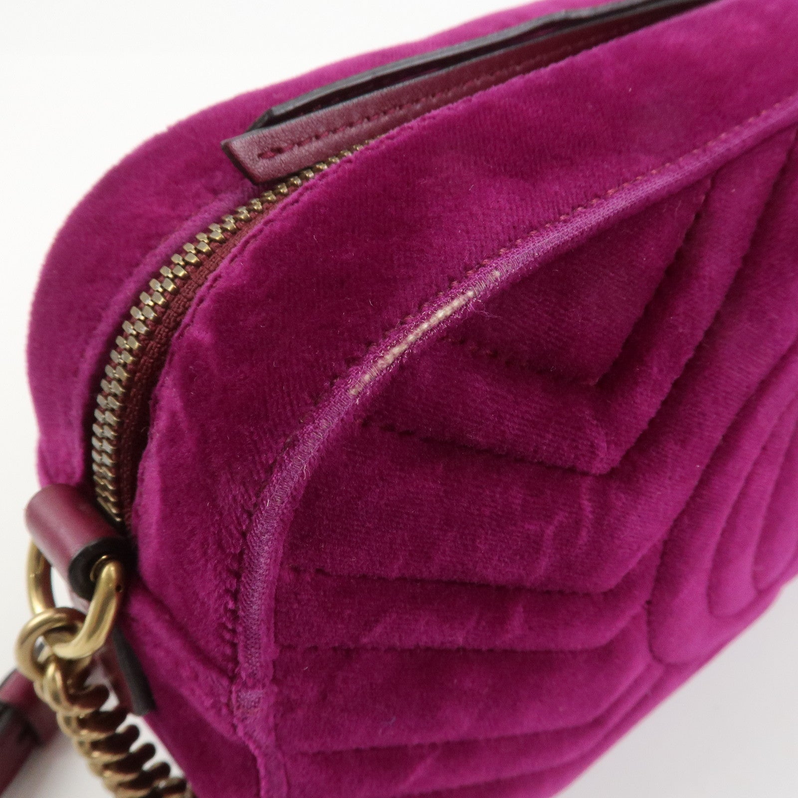 GUCCI GG Marmont Velvet Leather Shoulder Bag Crossbody Bag 447632