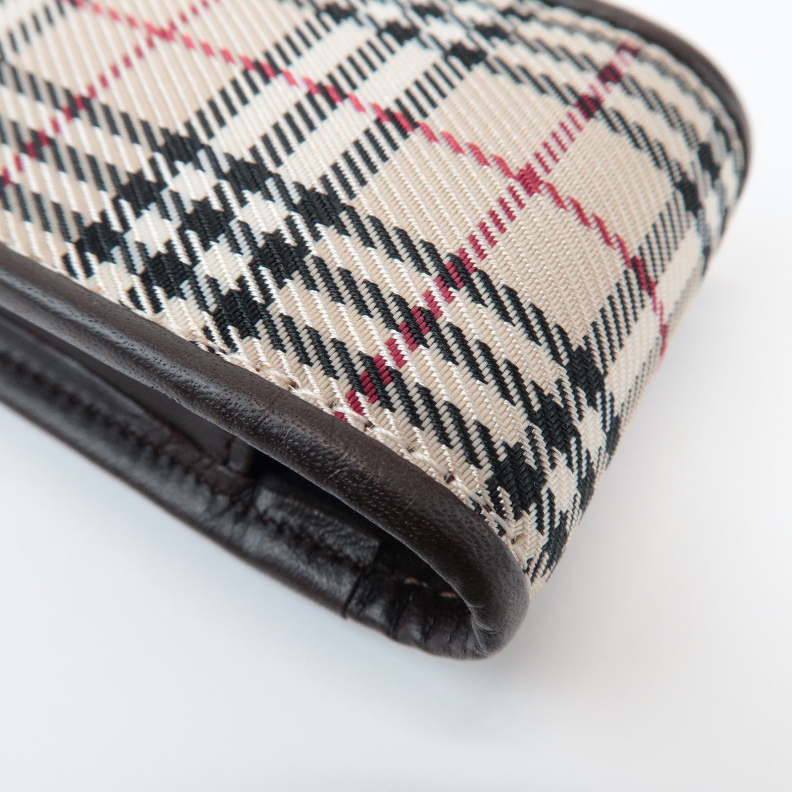 BURBERRY Nova Plaid Mini Pouch Beige Brown