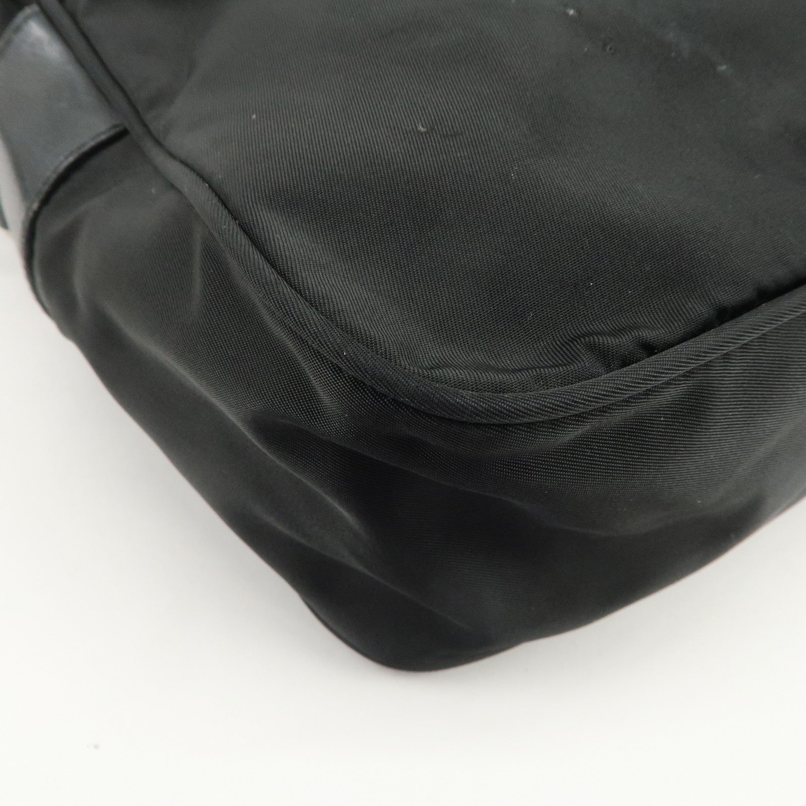 PRADA Triangle Logo Nylon Shoulder Bag Crossbody Bag Black BT0166