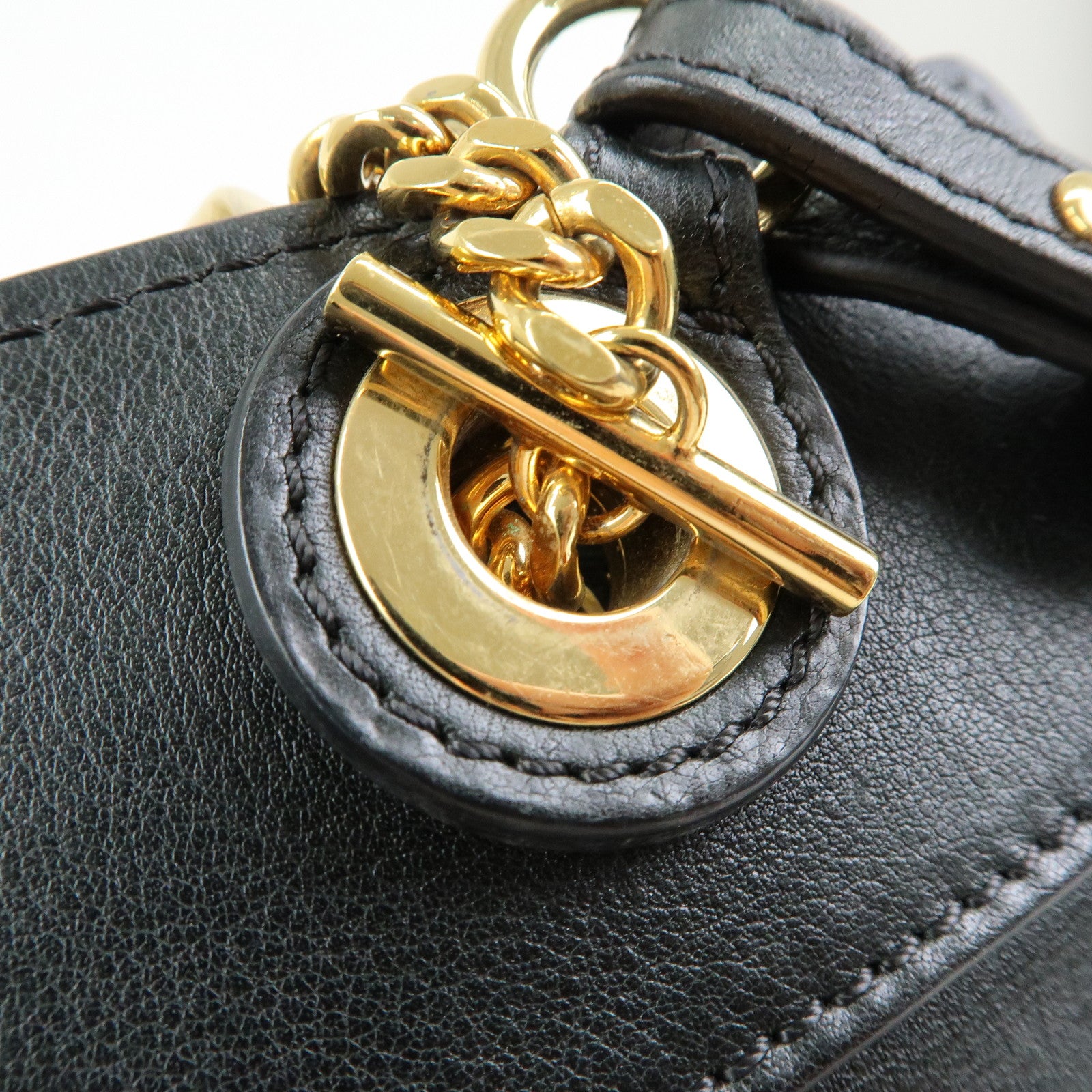 Chloe Goldie Leather 2Way Bag Shoulder Bag Hand Bag Black