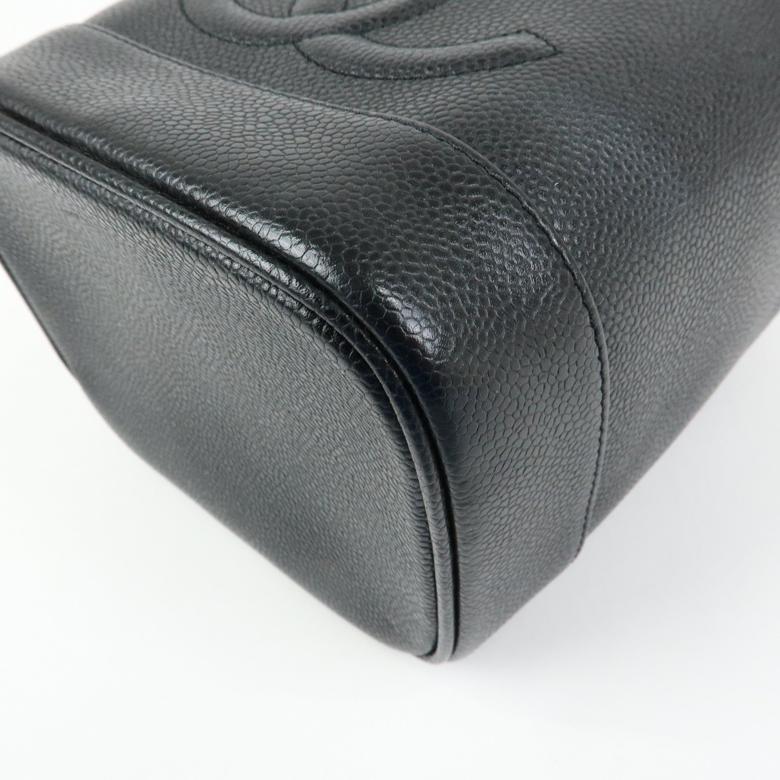 CHANEL COCO Mark Caviarskin Vanity Bag Hand Bag Black A01998