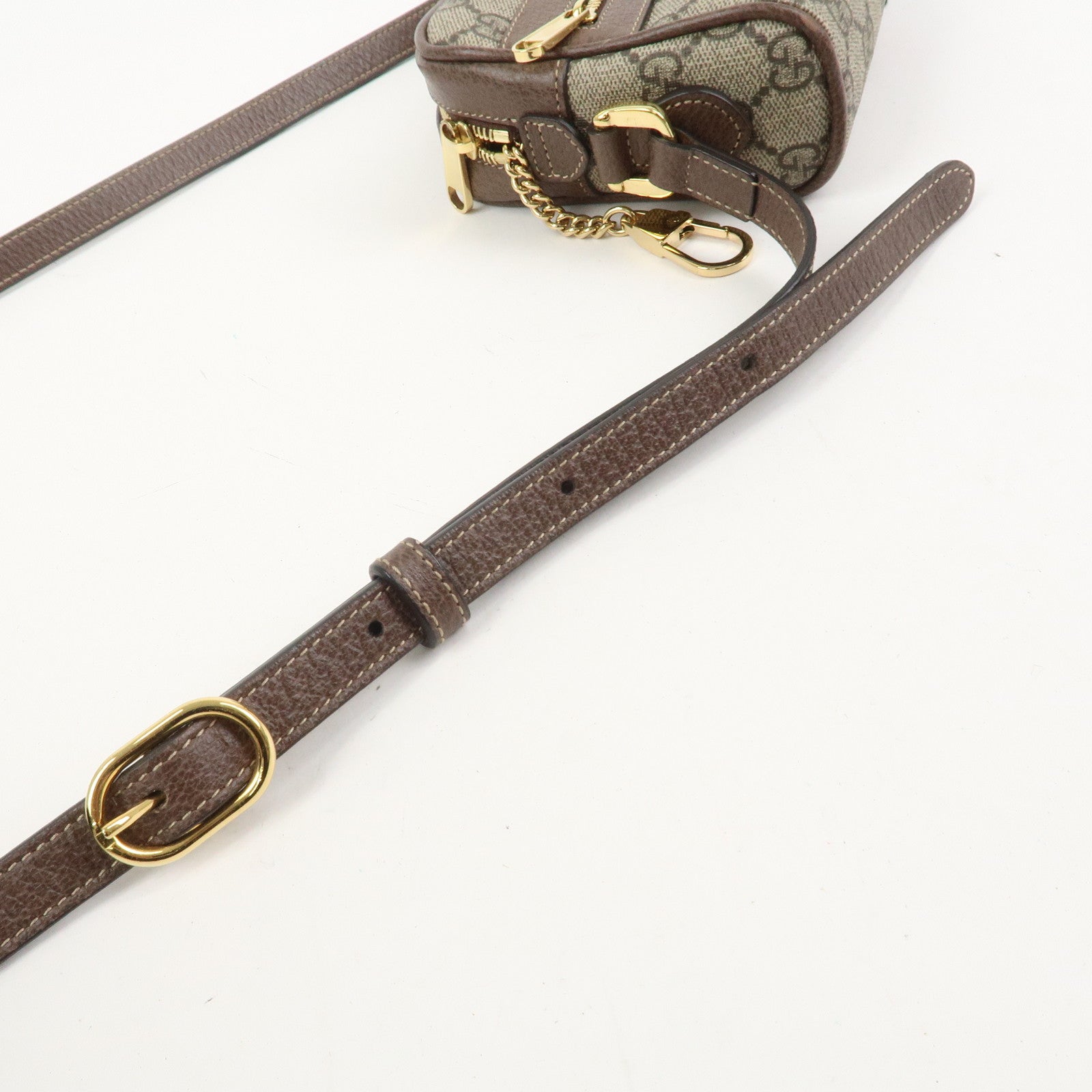 GUCCI Ophidia Sherry GG Supreme PVC Shoulder Bag Beige