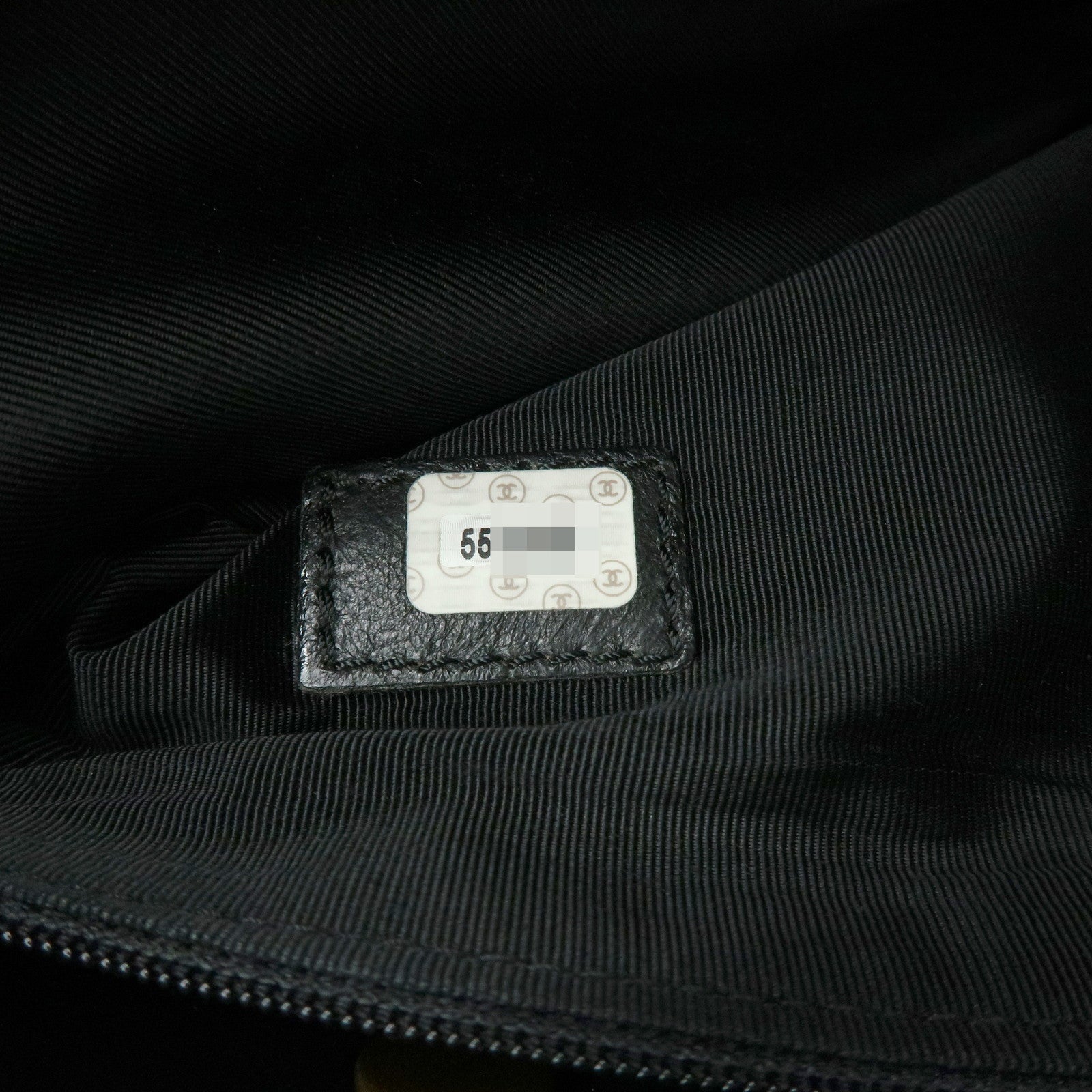 CHANEL Calf Skin Tote Bag Shoulder Bag Black