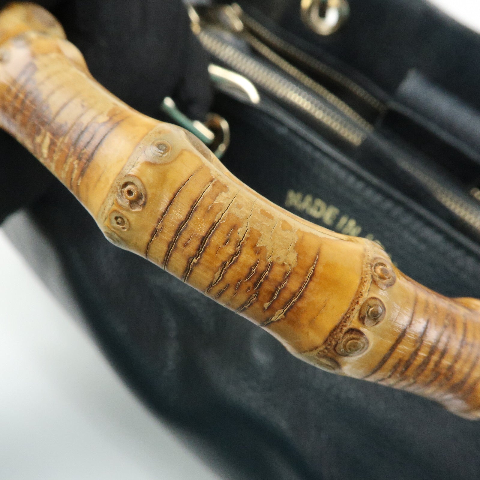 GUCCI Bamboo Shopper Medium Leather 2Way Hand Shoulder Bag 323660