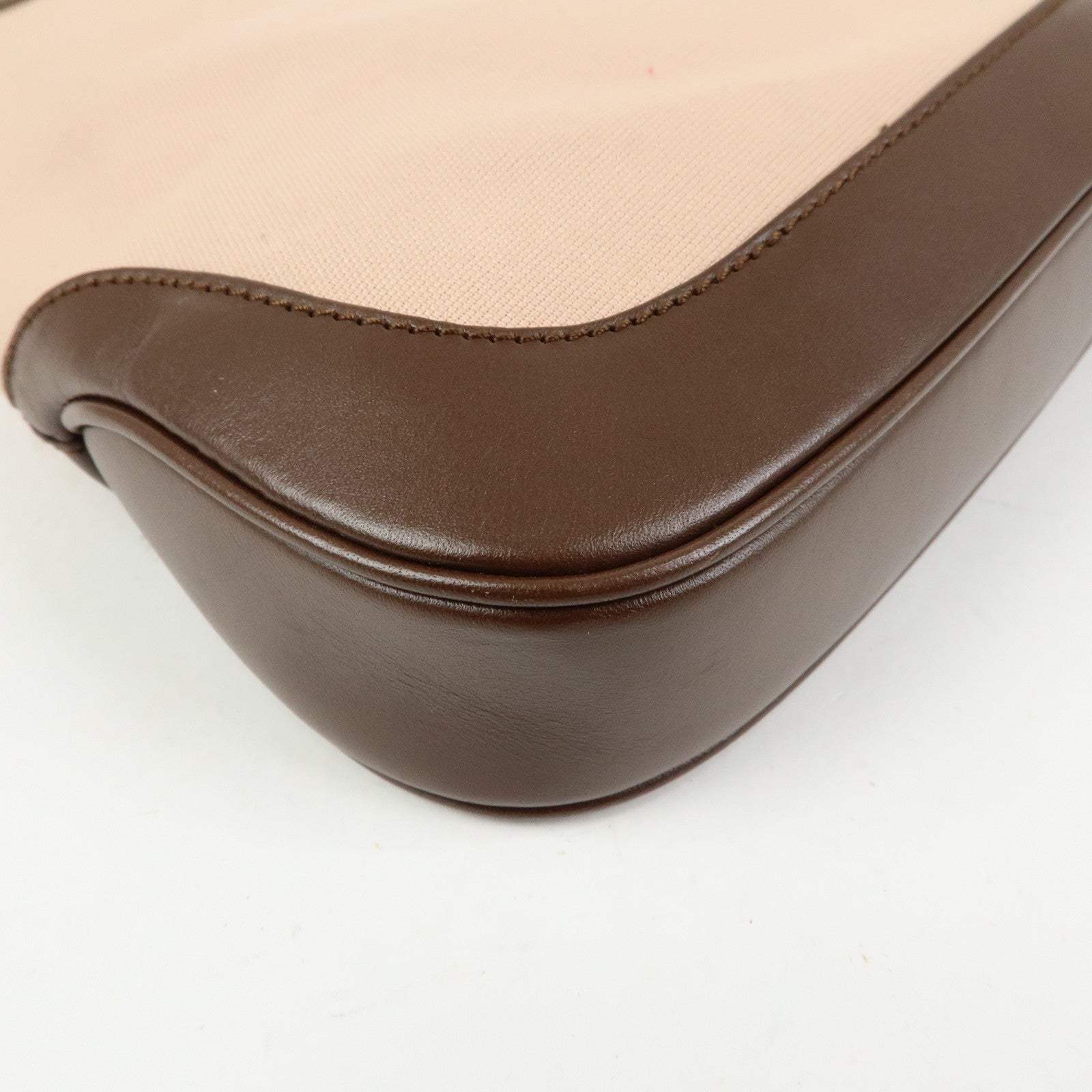 GUCCI Jackie Canvas Leather Shoulder Bag Pink Brown 001・3785