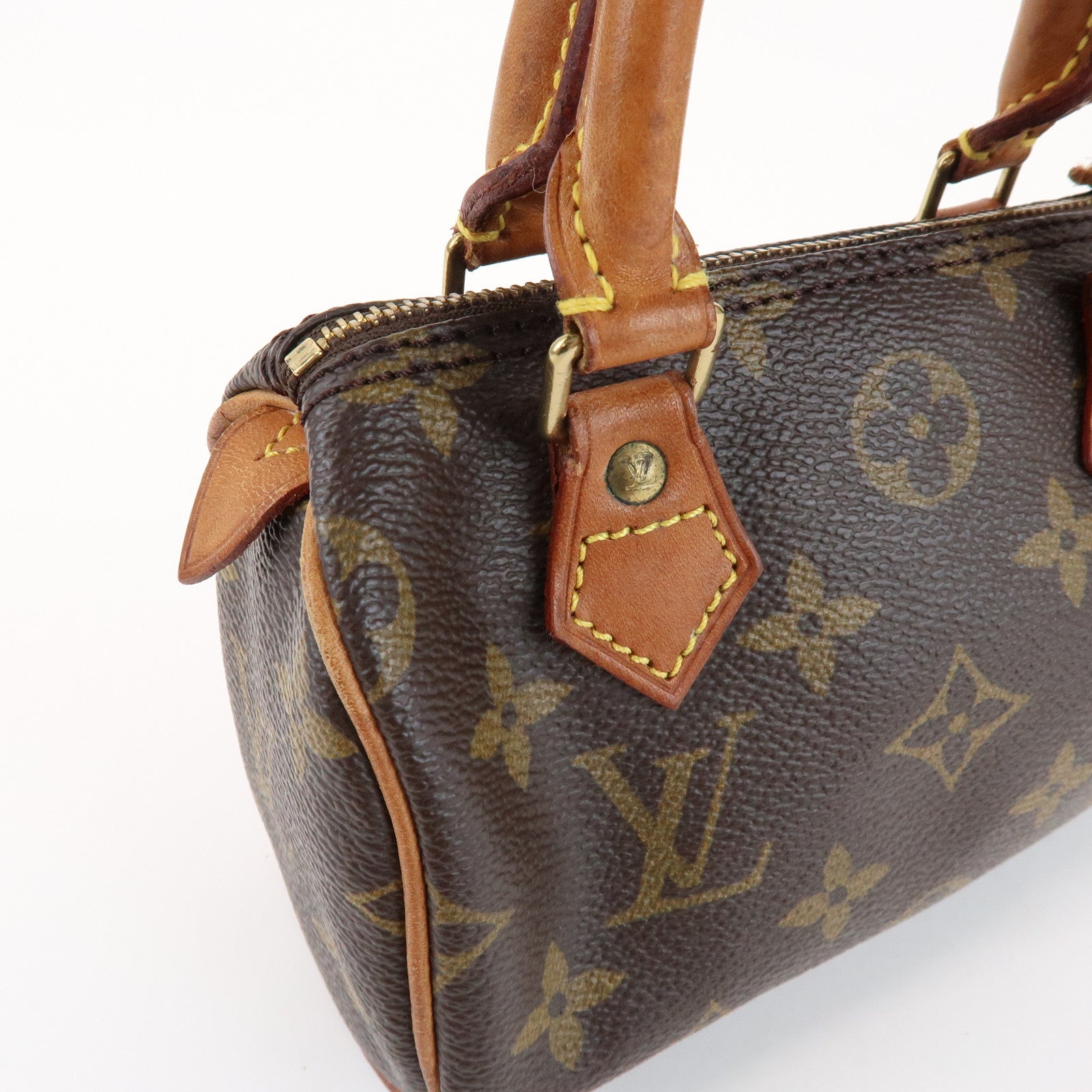 Louis Vuitton Monogram Mini Speedy Hand Bag Boston Bag Brown M41534