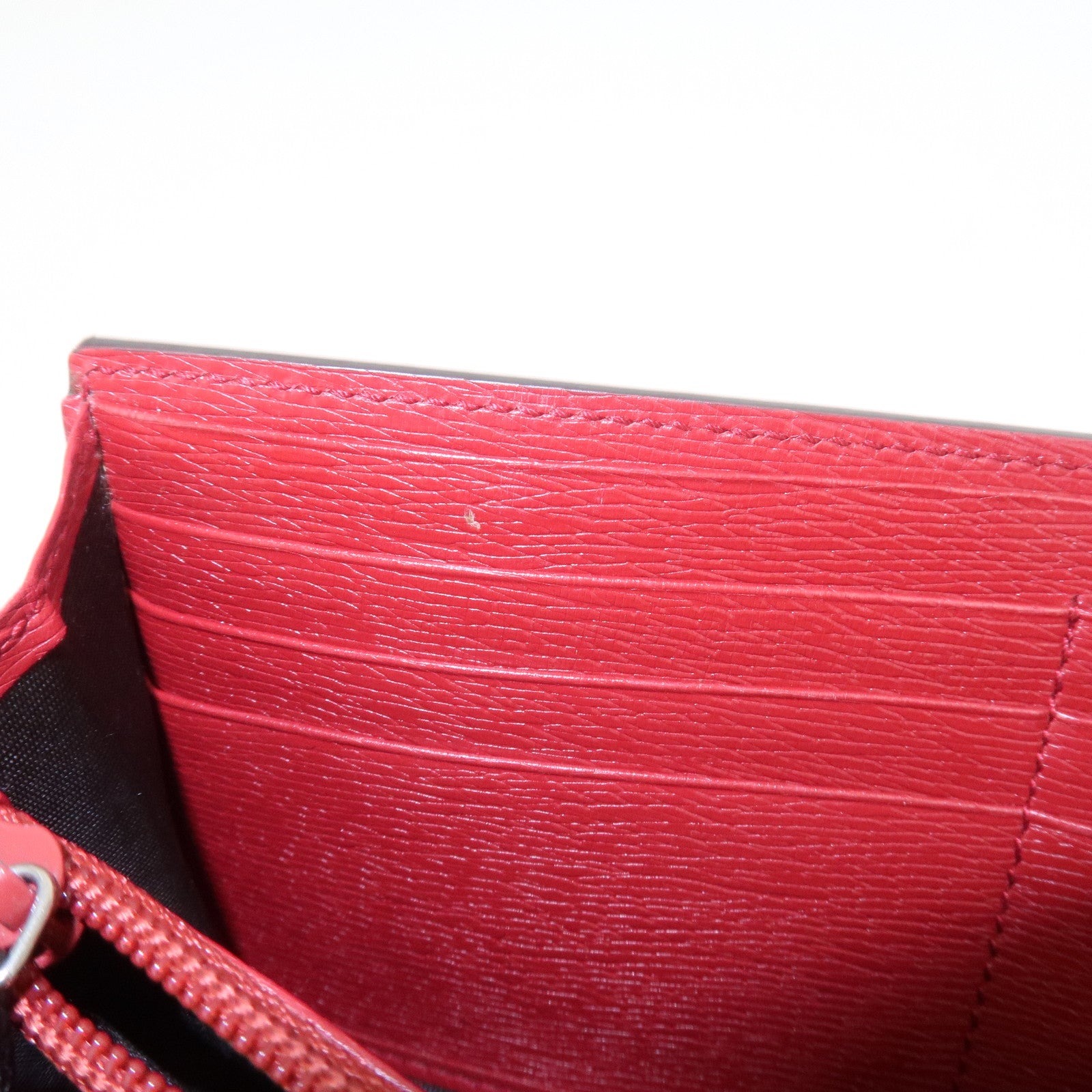 GUCCI Leather Long Wallet Flower Print Red 410100