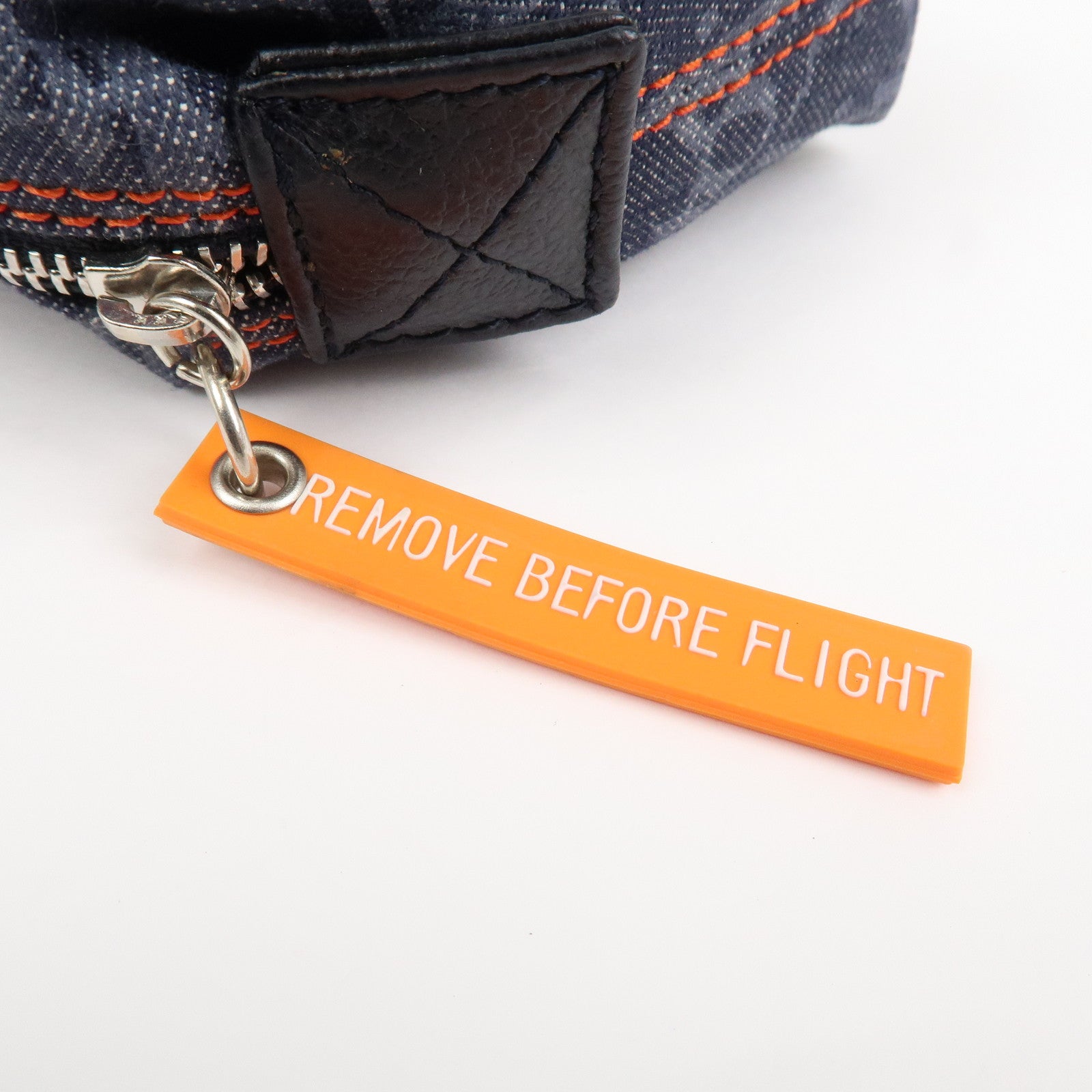 Christian Dior Denim Cosmetic Pouch Indigo Blue Orange