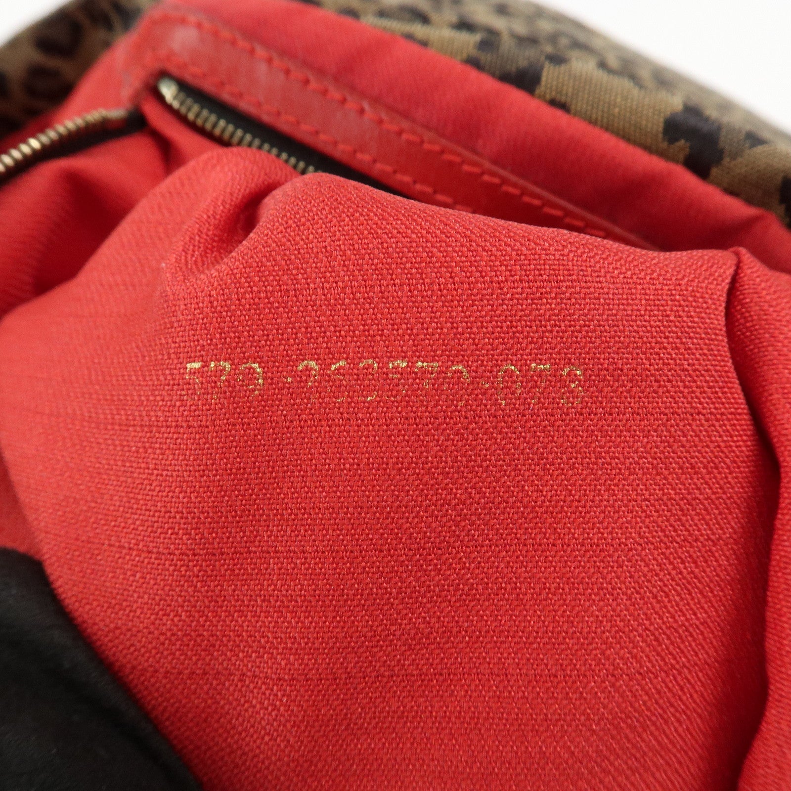 FENDI Canvas Leather Shoulder Bag Crossbody Bag Leopard 263570