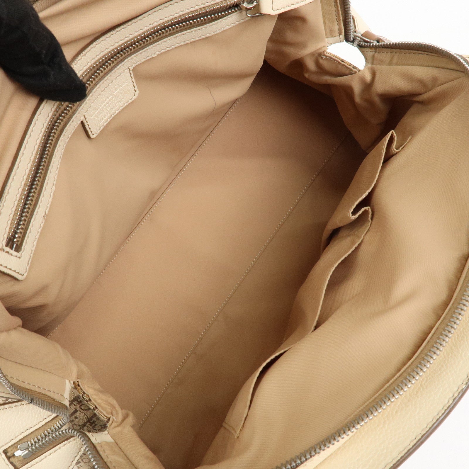 Christian Dior Trotter Canvas Leather Hand Bag Shoulder Bag Brown