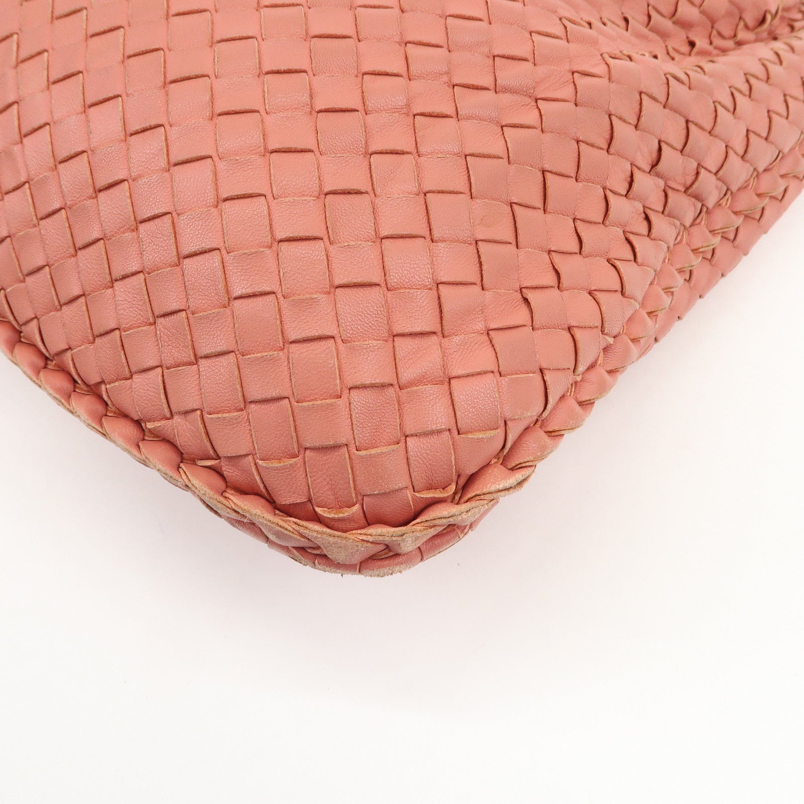 BOTTEGA VENETA Intrecciato Leather Shoulder Bag Hand Bag Pink
