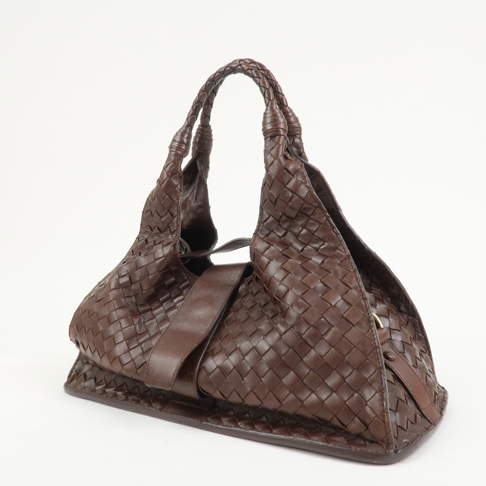 BOTTEGA VENETA Intrecciato Leather Hand Bag Brown