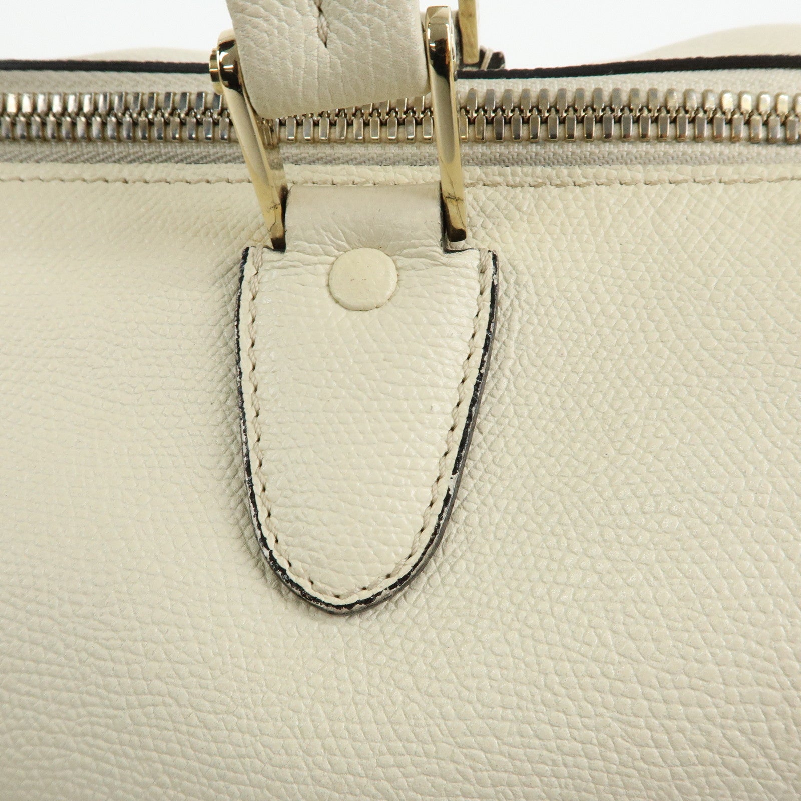 Valextra Babila Medium Leather Hand Bag Boston Bag White