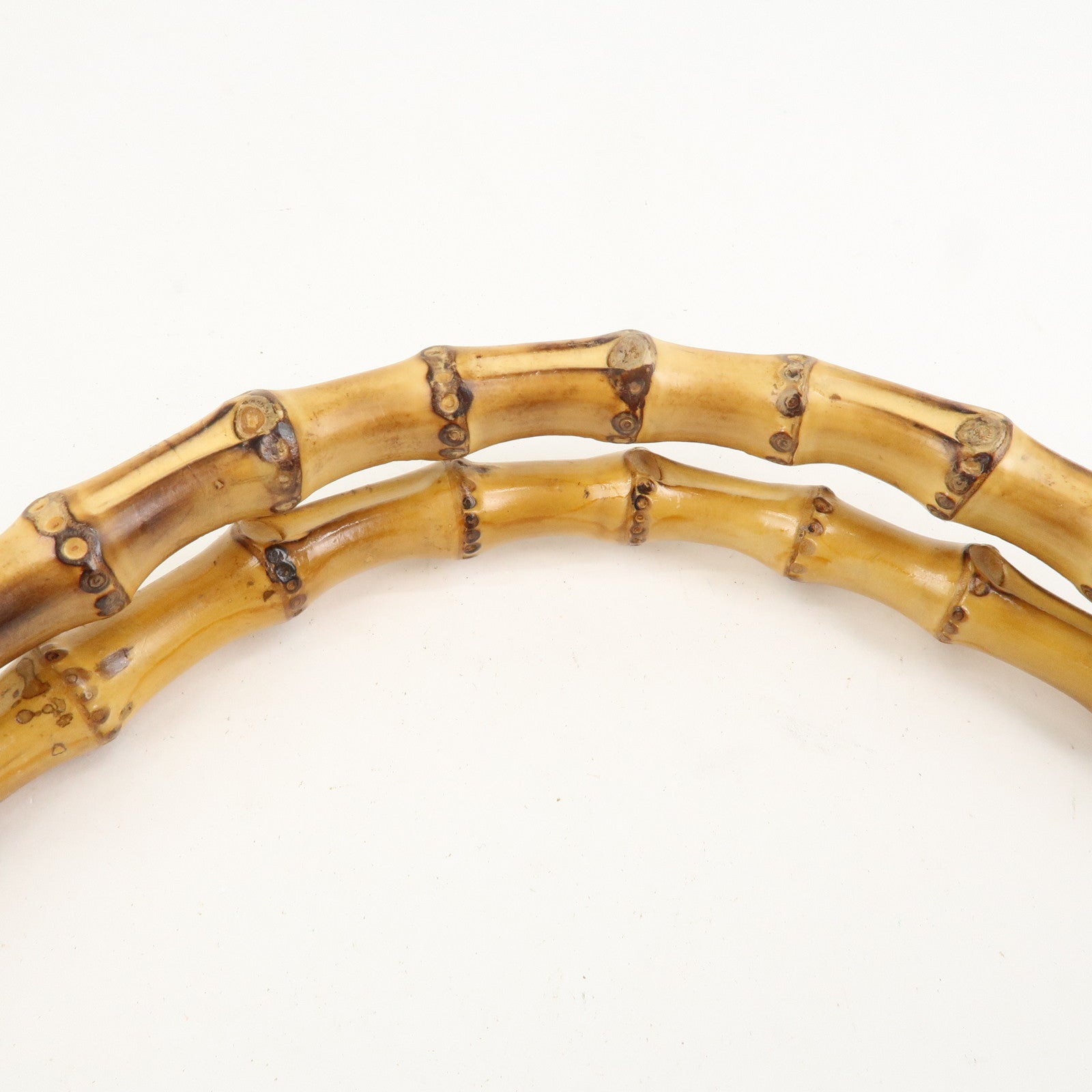 GUCCI Bamboo GG Canvas Leather Shoulder Bag Hand Bag Beige 124293