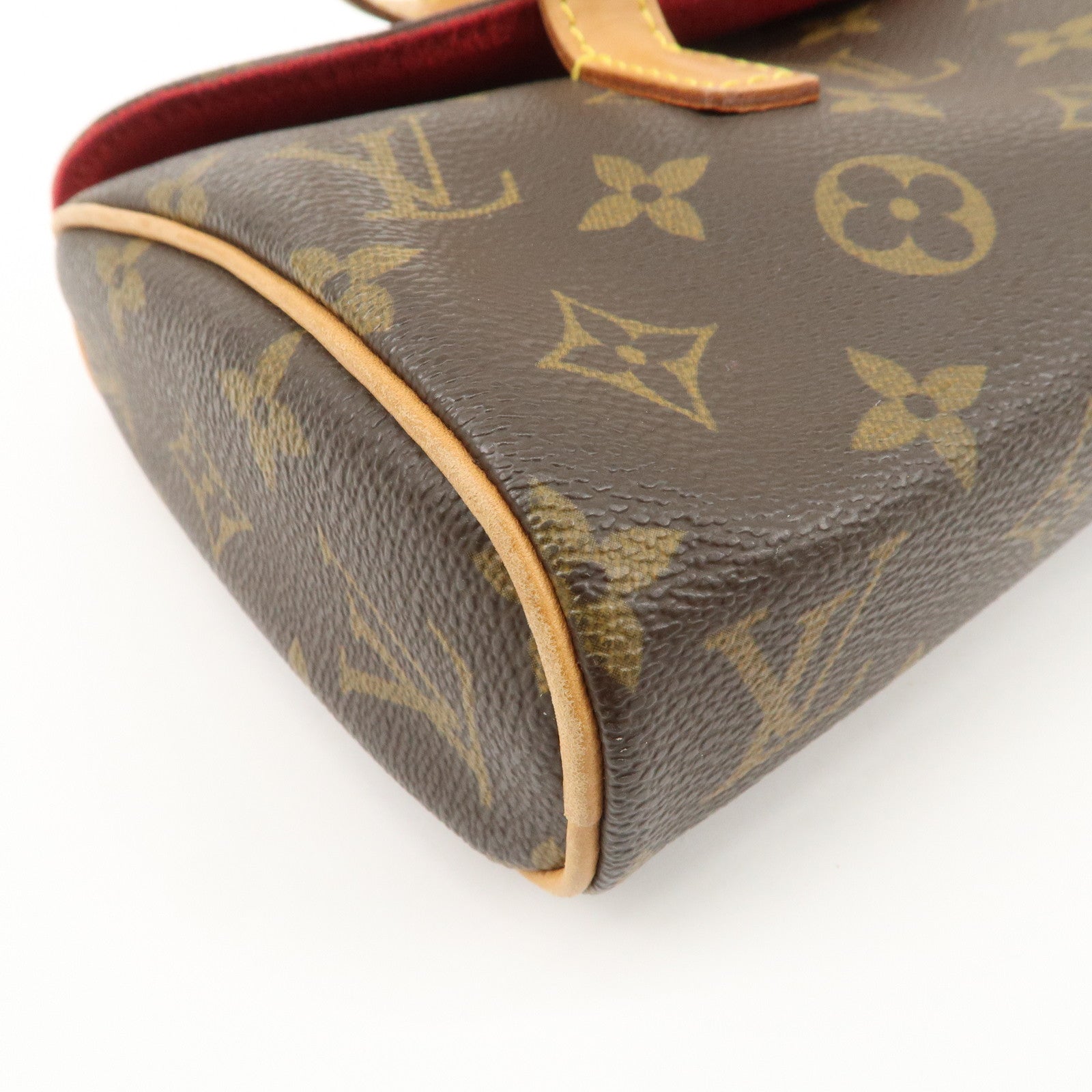 Louis Vuitton Monogram Sonatine Hand Bag Brown M51902 Used