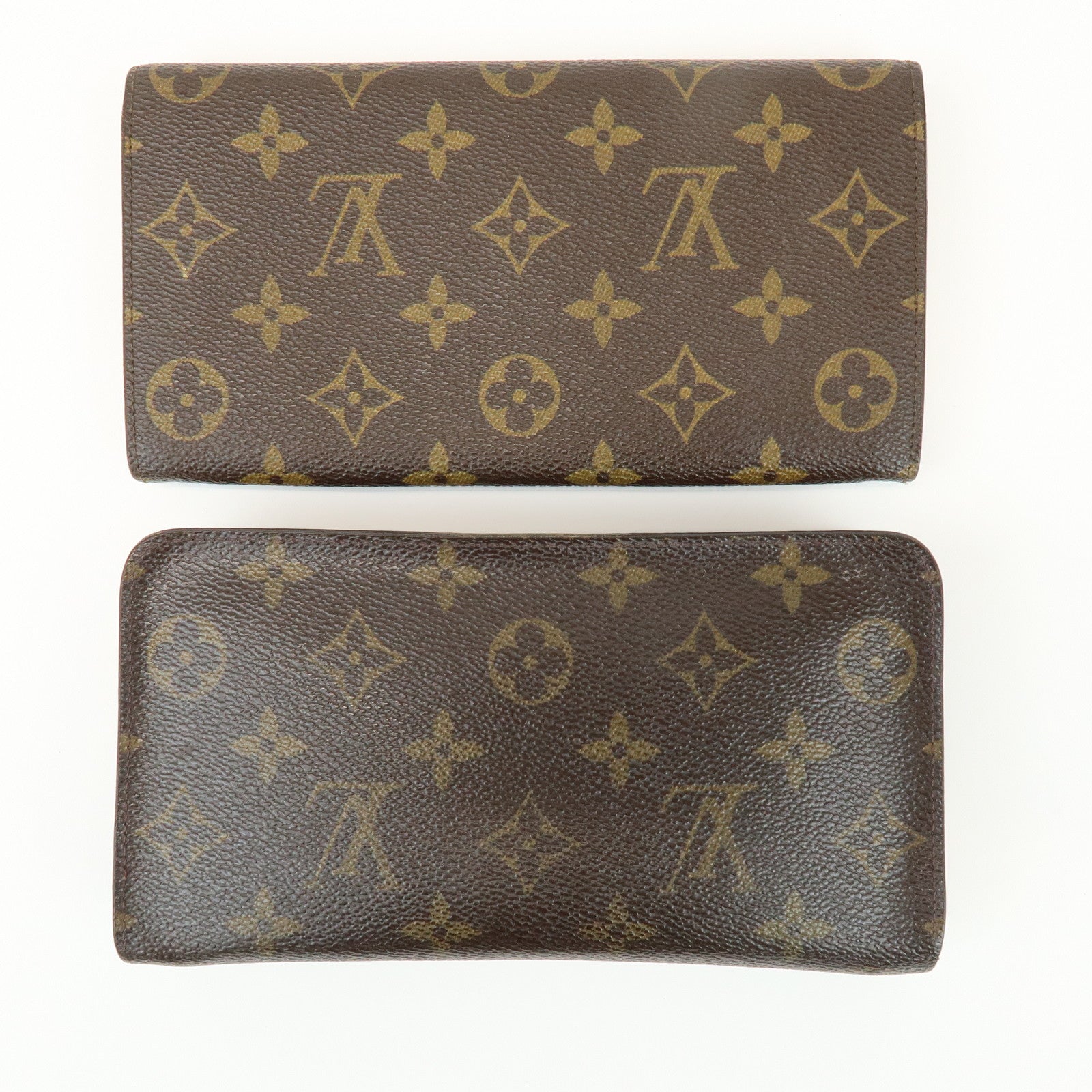 Louis Vuitton Monogram Set of 2 Long Wallets Brown M61727/M61723