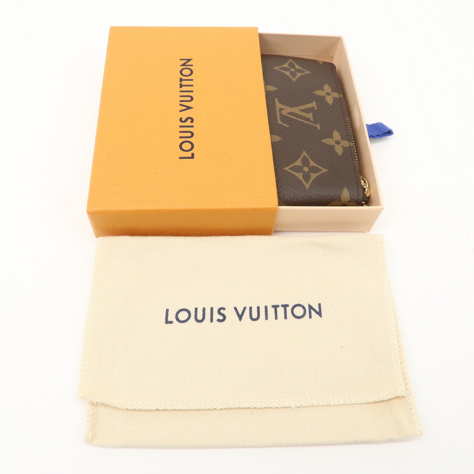 Louis Vuitton Monogram Pochette Cles Coin Case Key Case Brown M62650