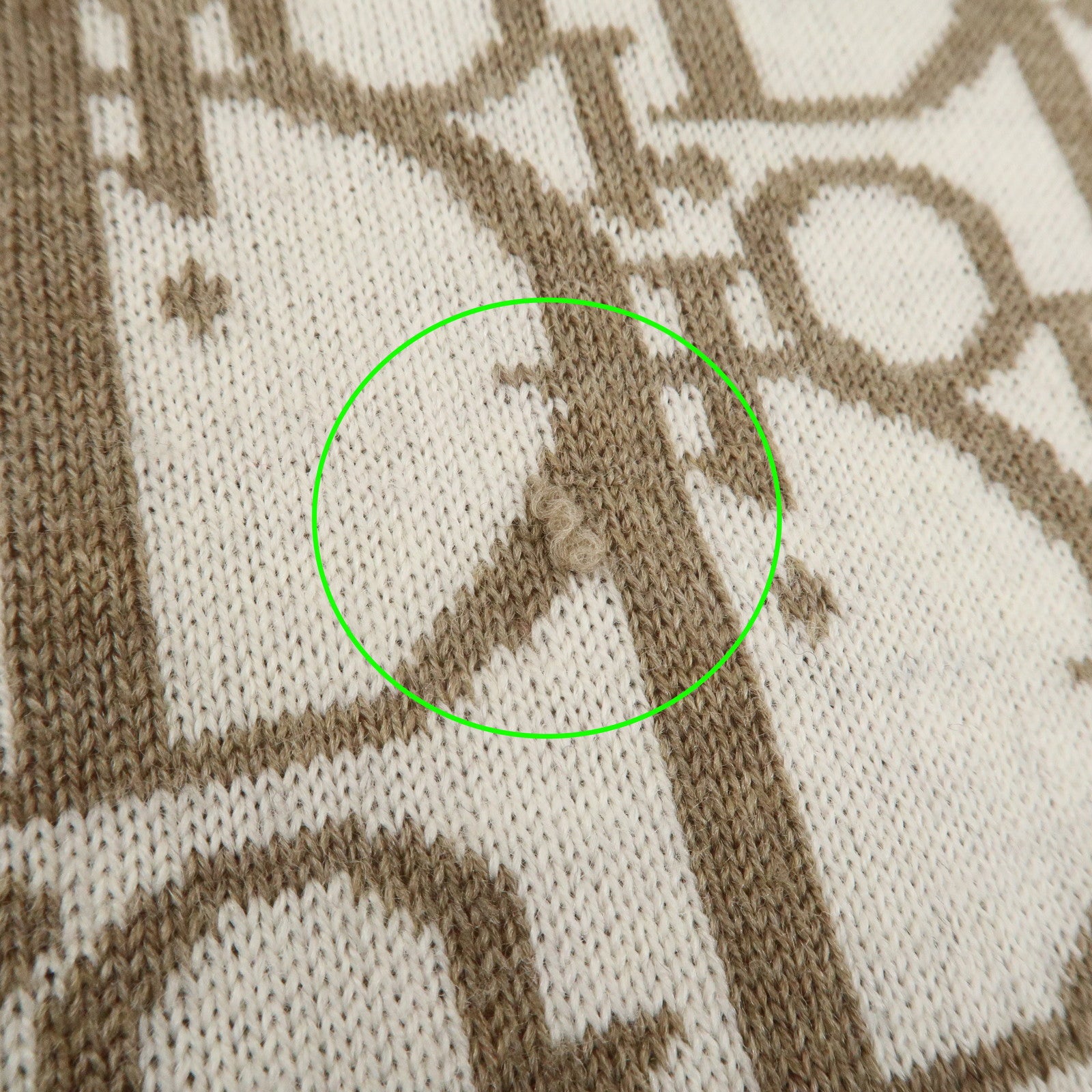 Christian Dior Trotter Wool 100% Scarf Shawl Brown