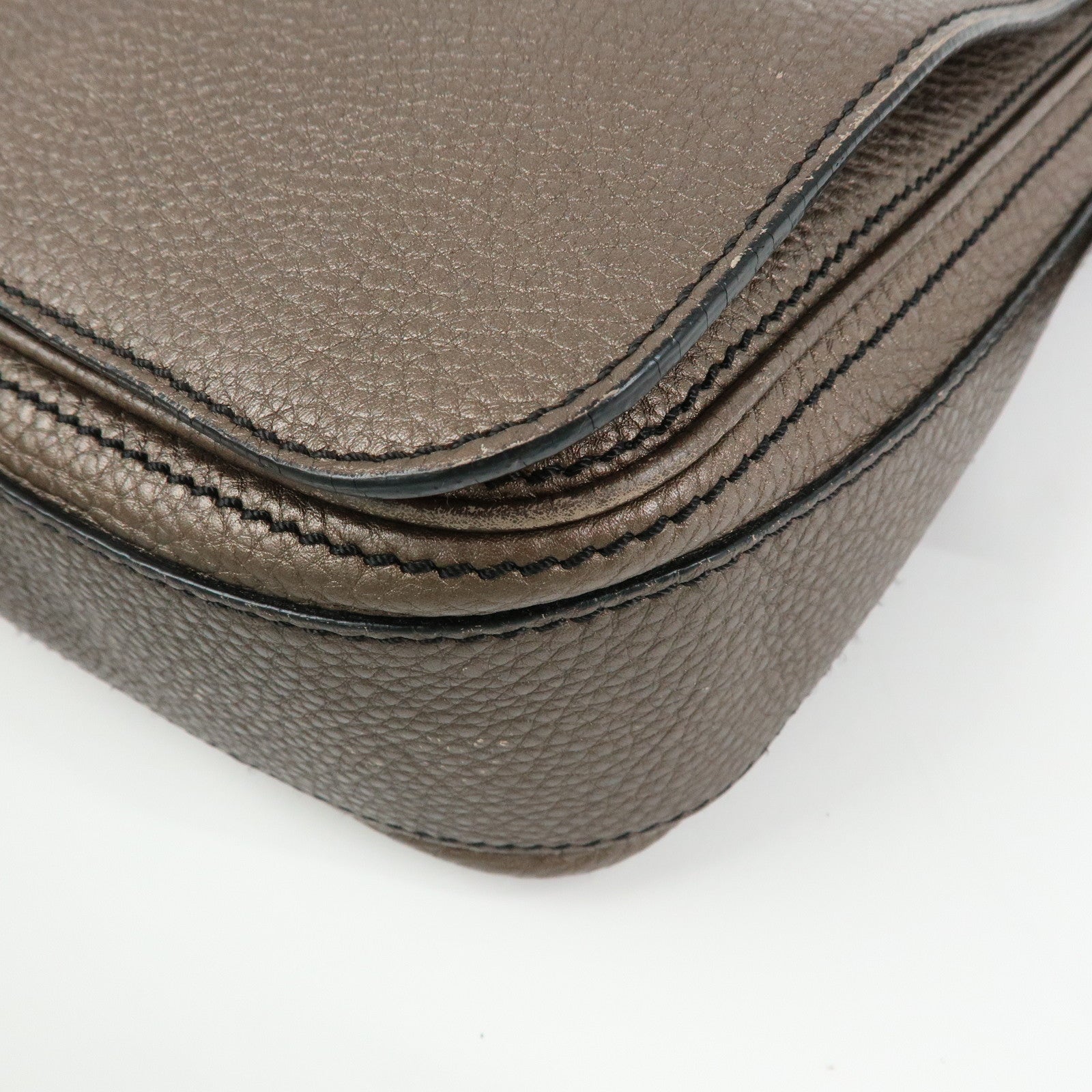 CELINE Triomphe Studs Leather Shoulder Bag Crossbody Bag Bronze