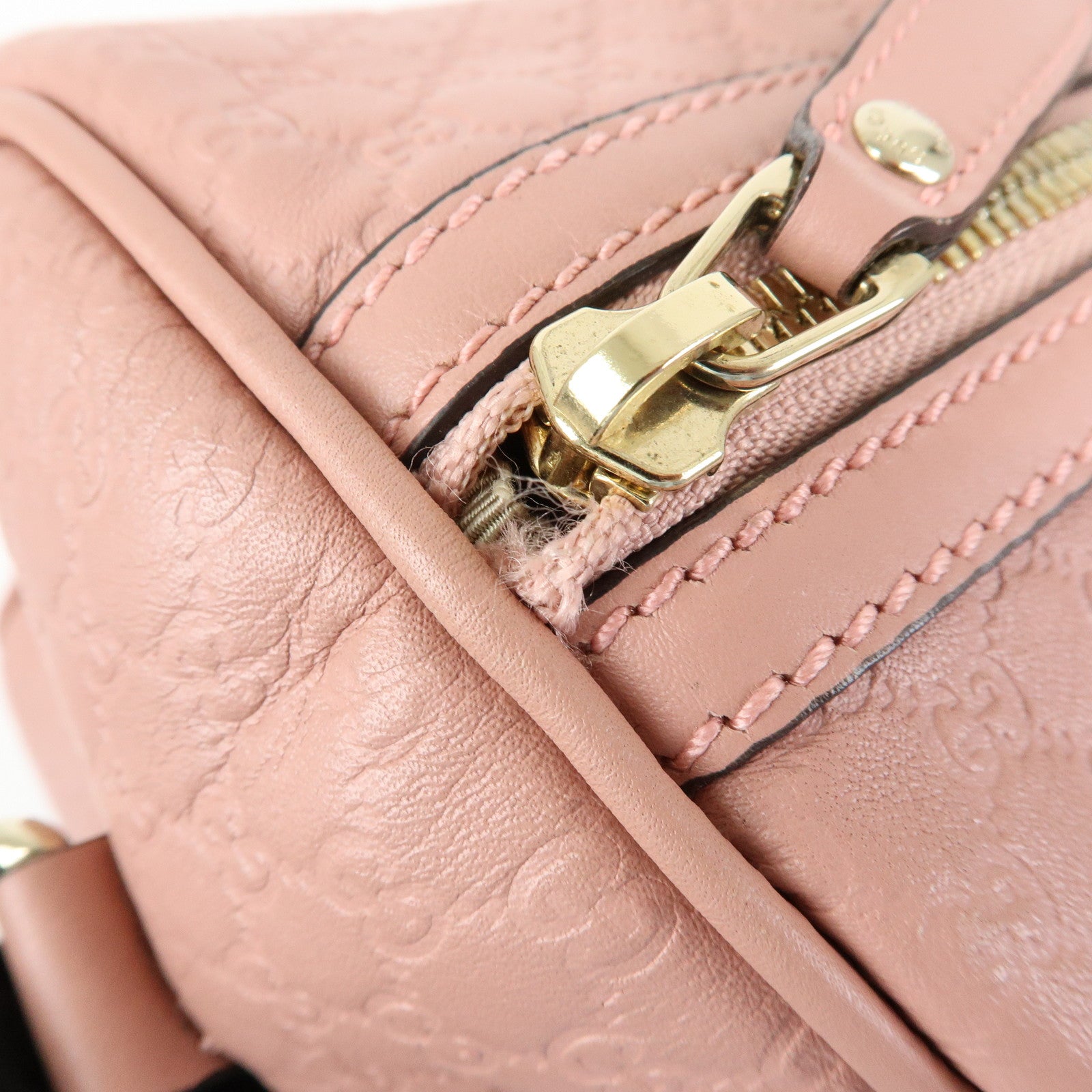 GUCCI Micro Guccissima 2Way Boston Hand Shoulder Bag Pink 449646