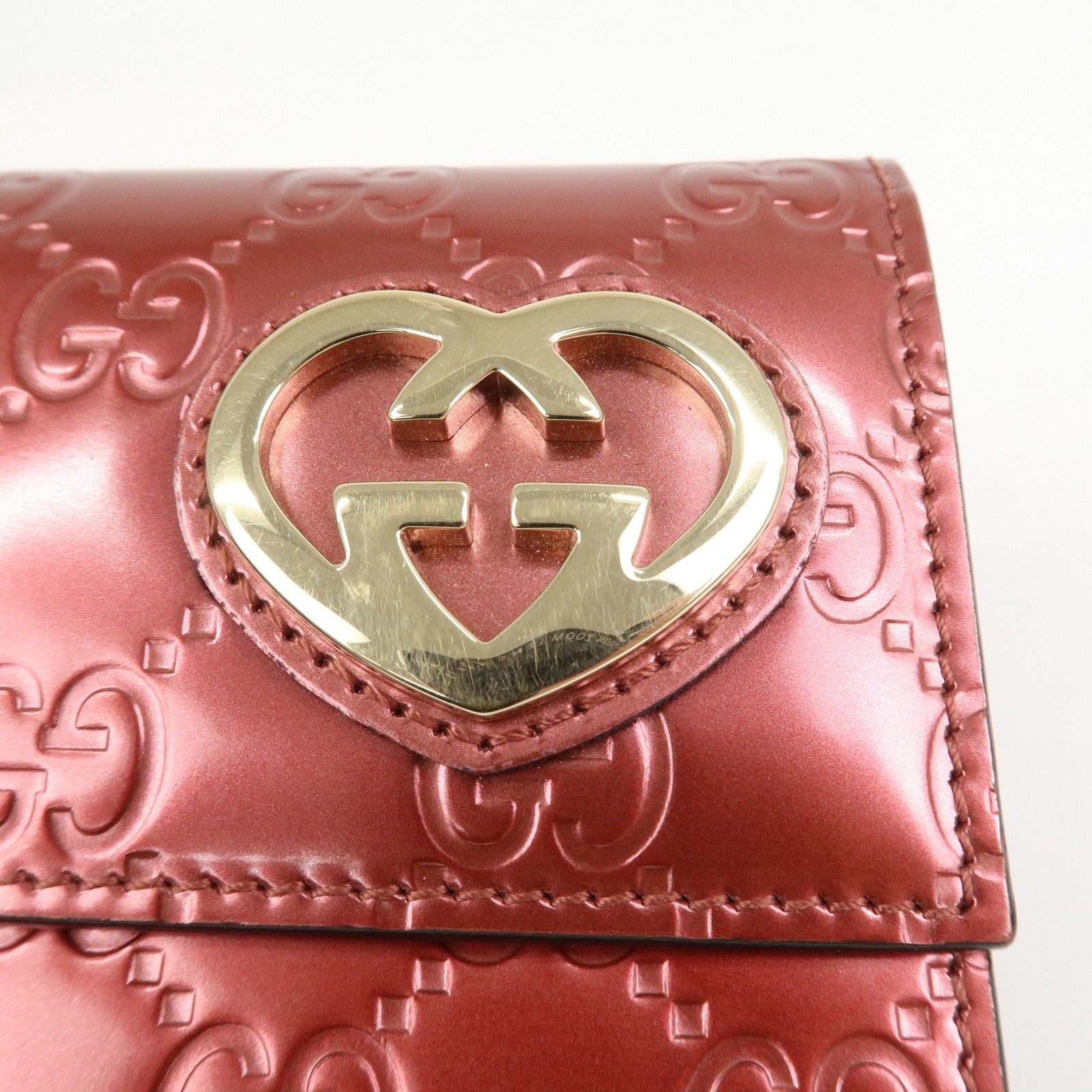 GUCCI Guccissima Interlocking G Lovely Heart Long Wallet 251861
