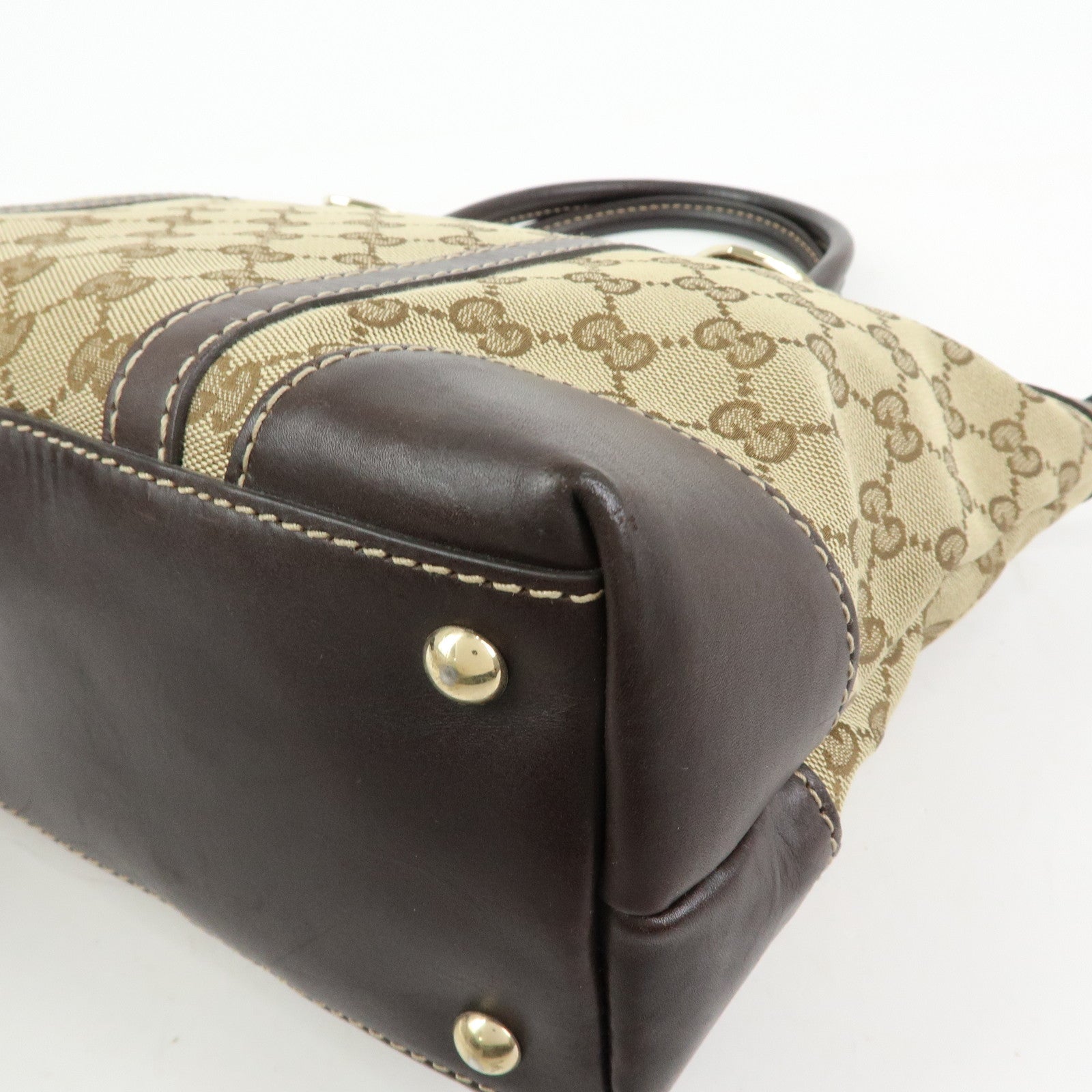 GUCCI Interlocking G Lovely Canvas Tote Bag Beige Brown 257069