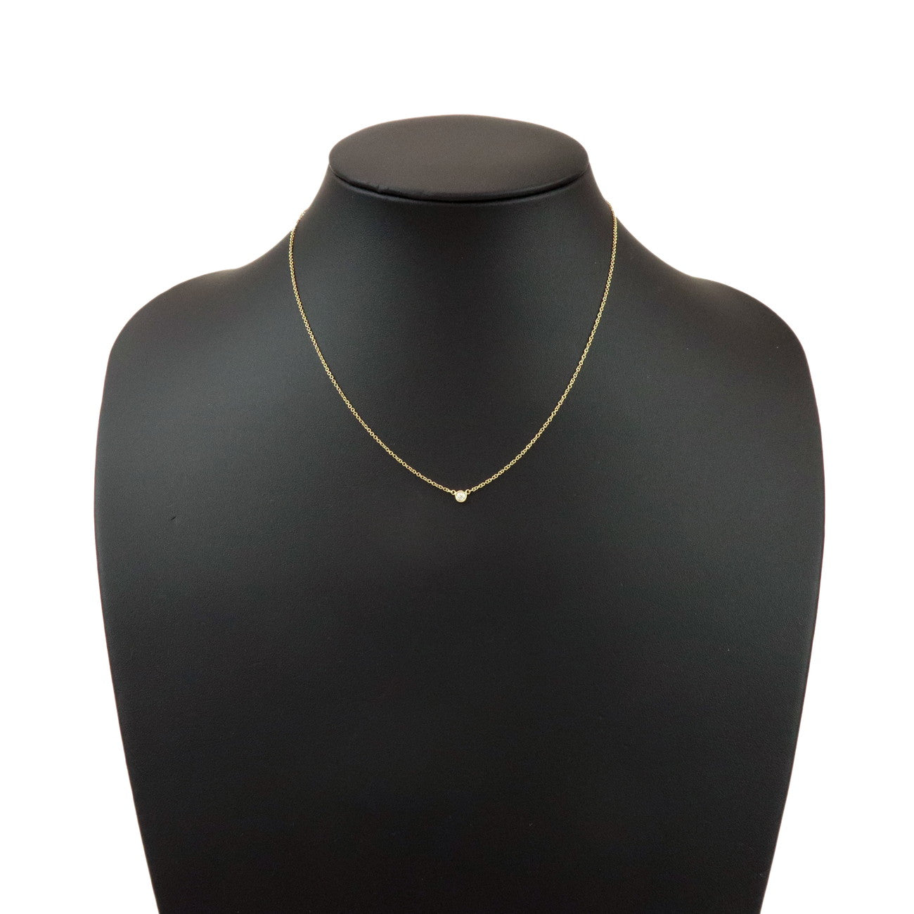 Tiffany & Co By The Yard 1P Diamond Necklace K18 750YG Yellow Gold