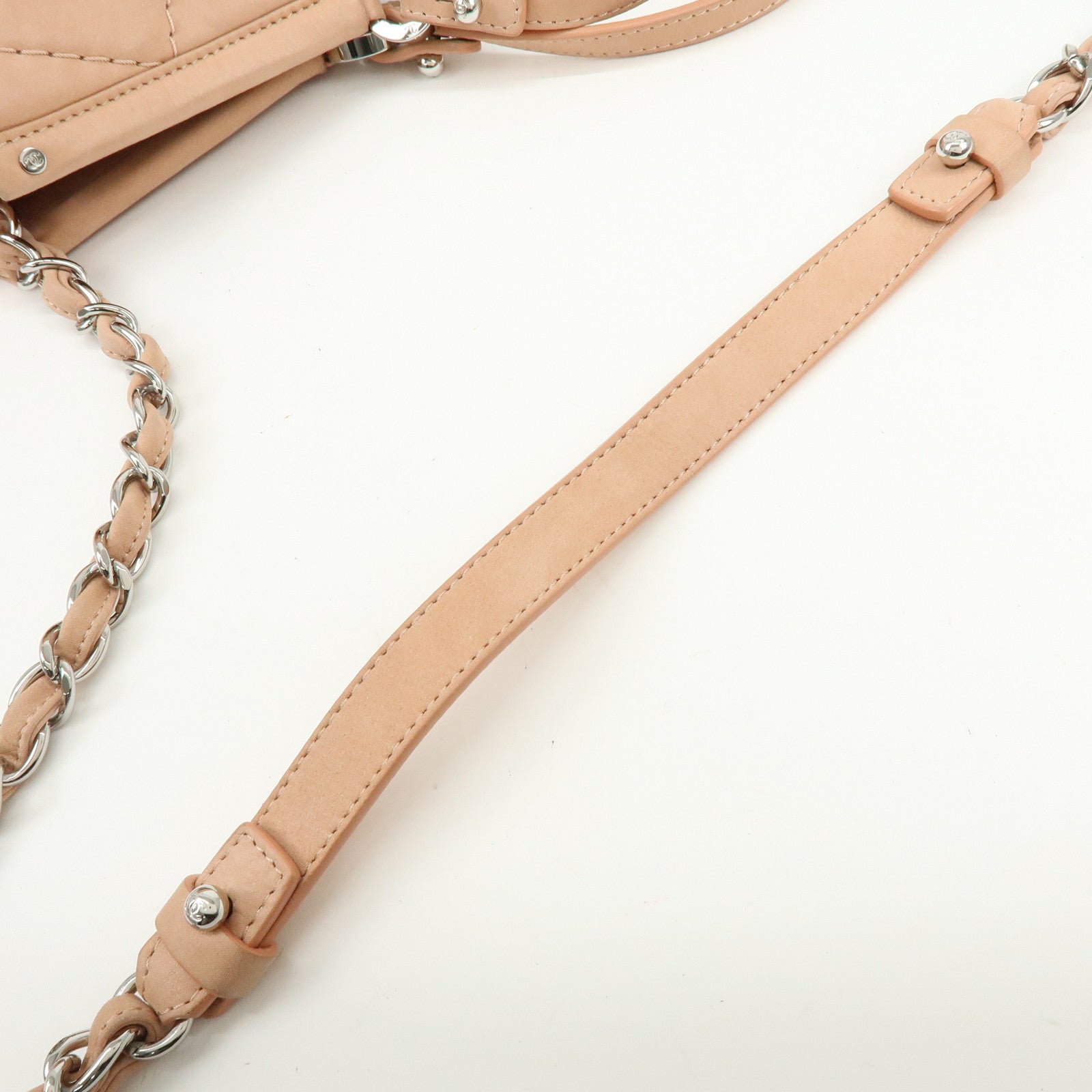 CHANEL Matelasse Sparkle Leather 2Way Shoulder Hand Bag Pink A67045