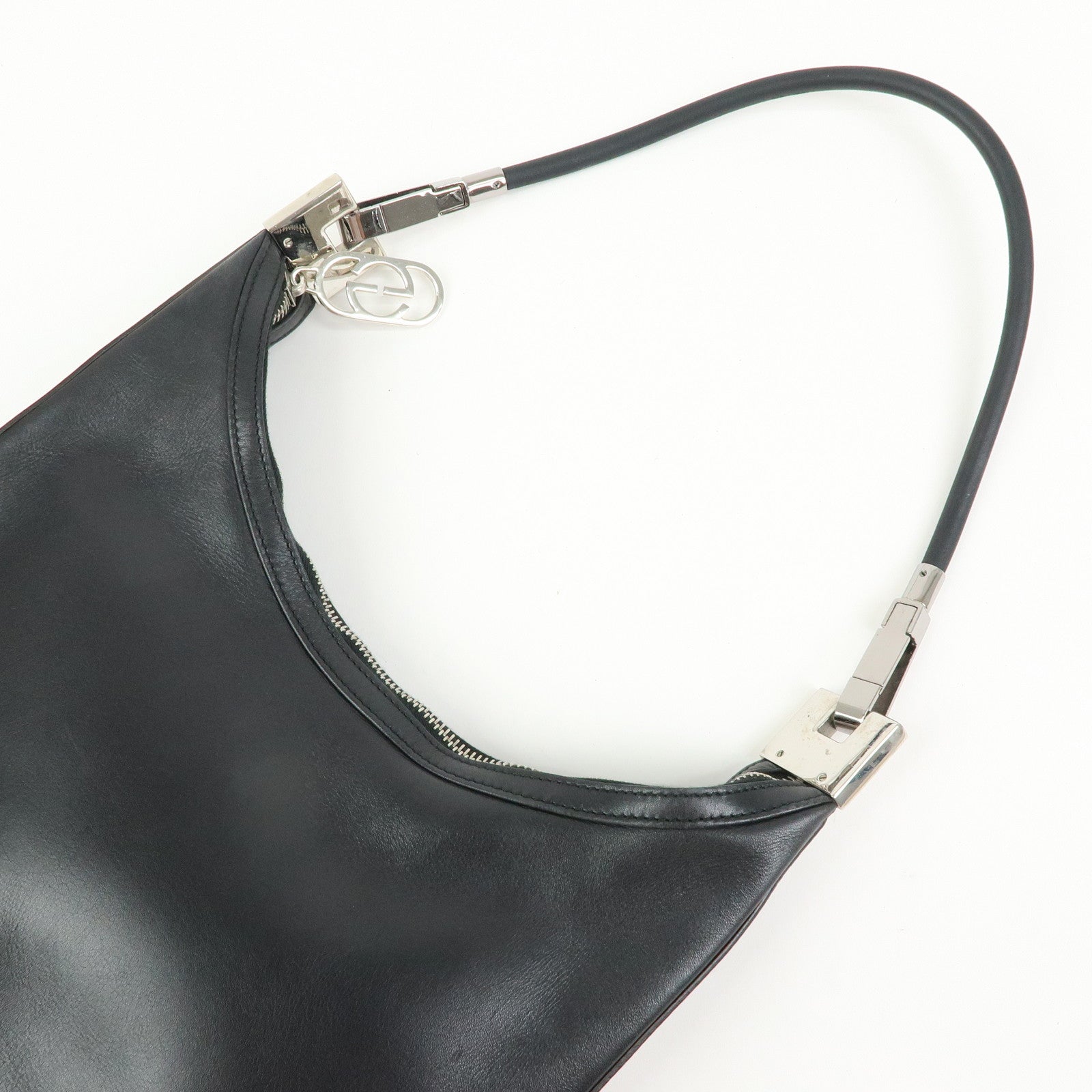 GUCCI Leather Shoulder Bag Hand Bag Black 001・3812・002122
